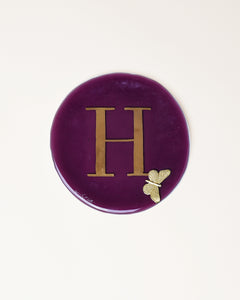Plum 'H' Plate/Butterfly D14cm