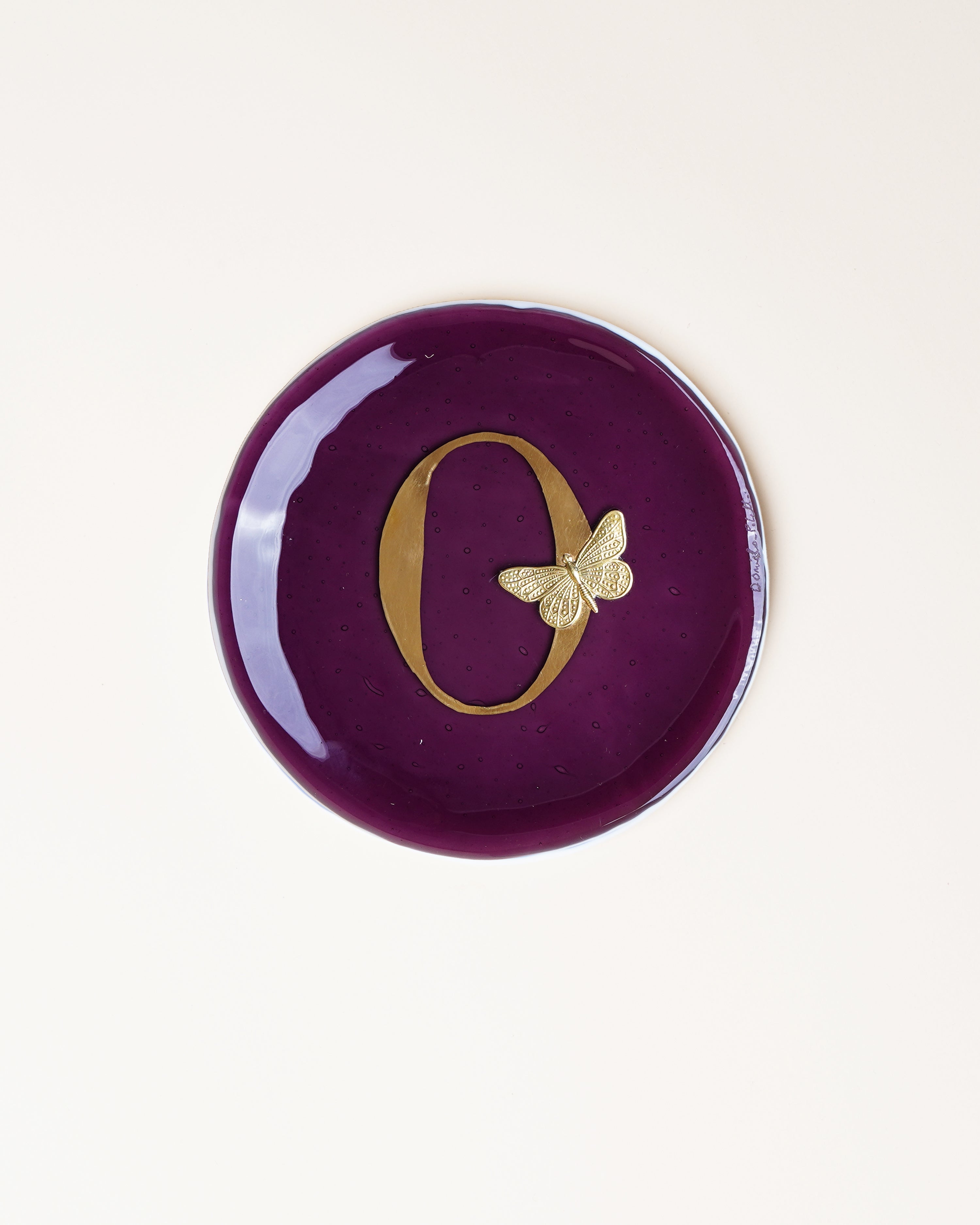 Plum 'O' Plate/Butterfly D14cm