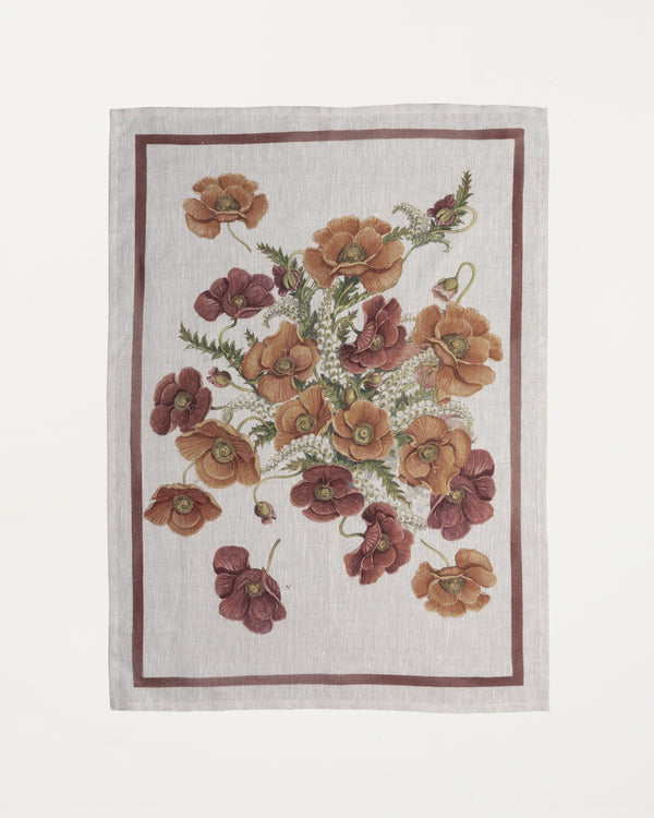 Poppy Burgundy Kitchen Towel 50x70cm