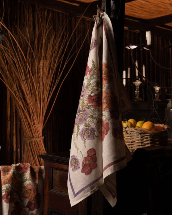 Poppy Burgundy Kitchen Towel 50x70cm