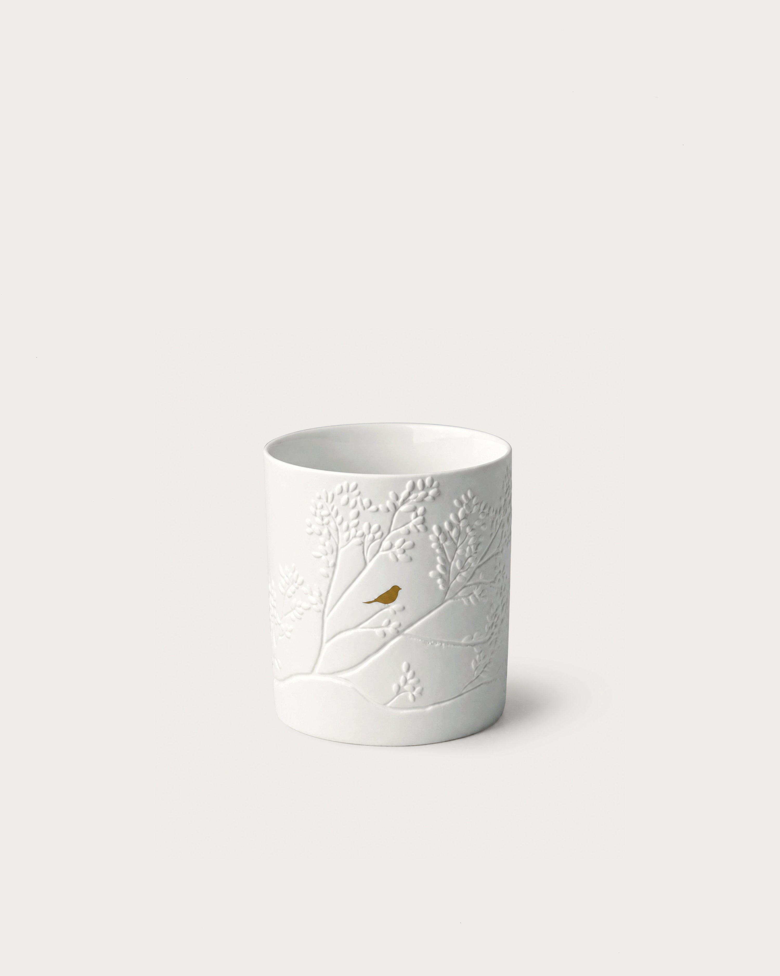 Porcelain Stories Tealight Holder Gold Bird