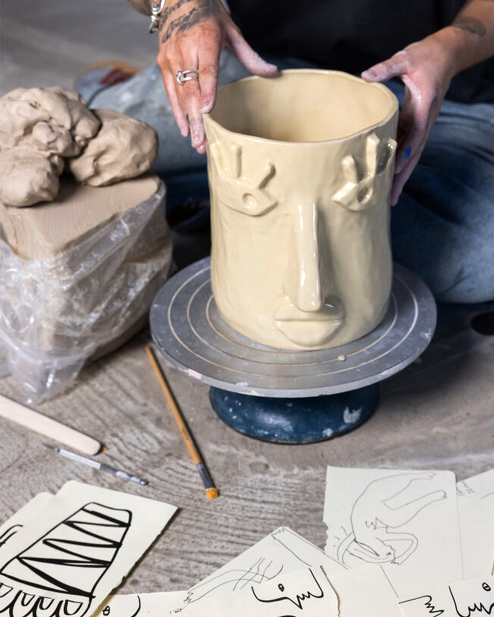 Pot Facy L Beige