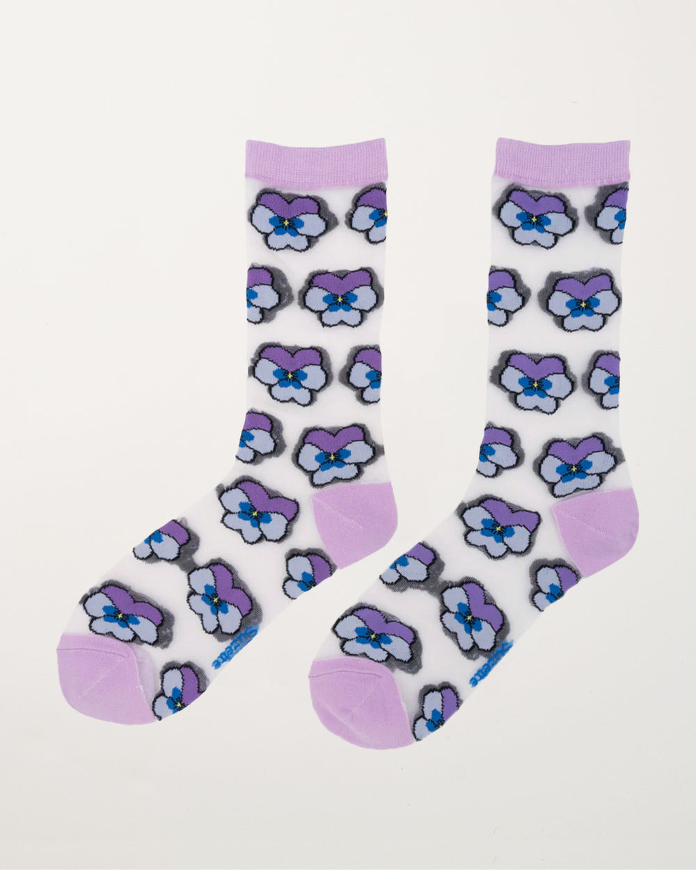 Purple Pansy Sheer Socks