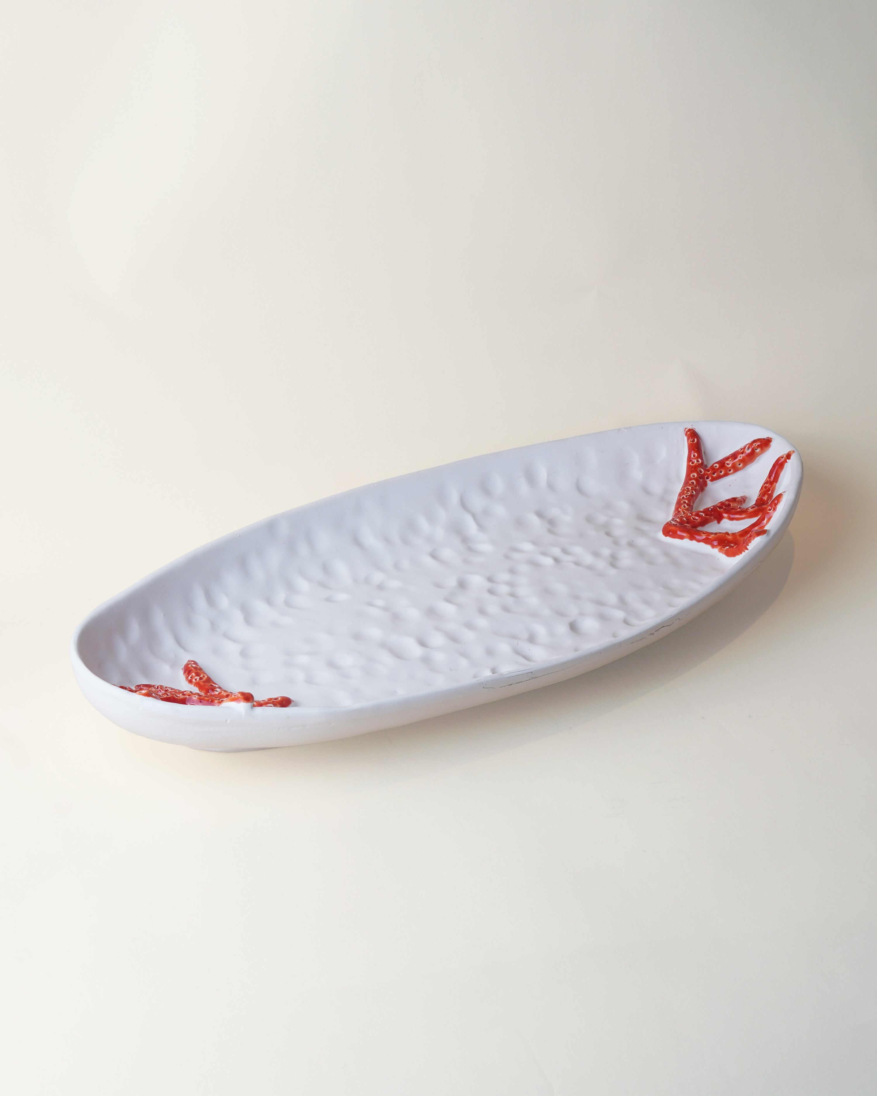Red Coral Oval Platter Matt L50cm