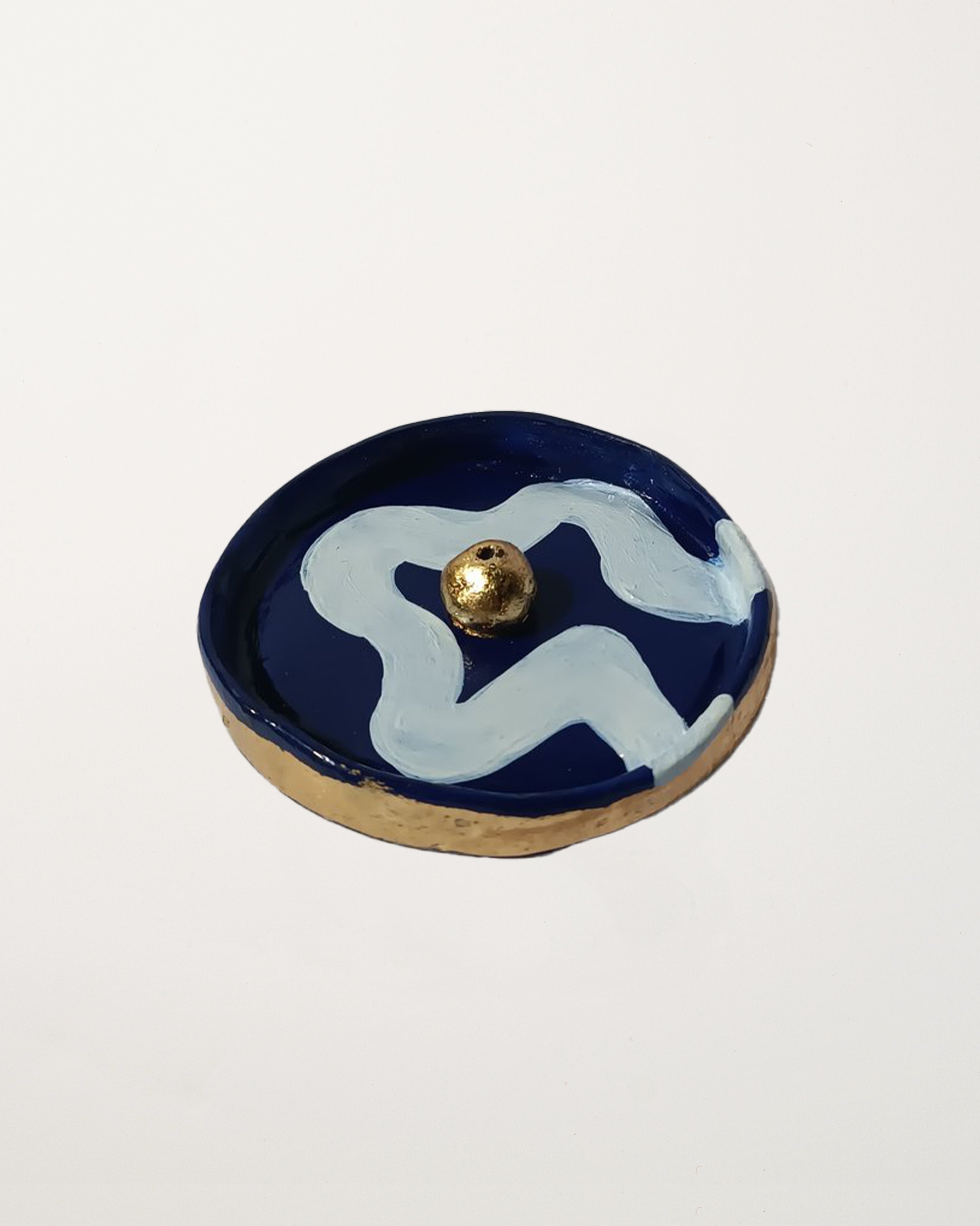 River Incense Burner Blue & White