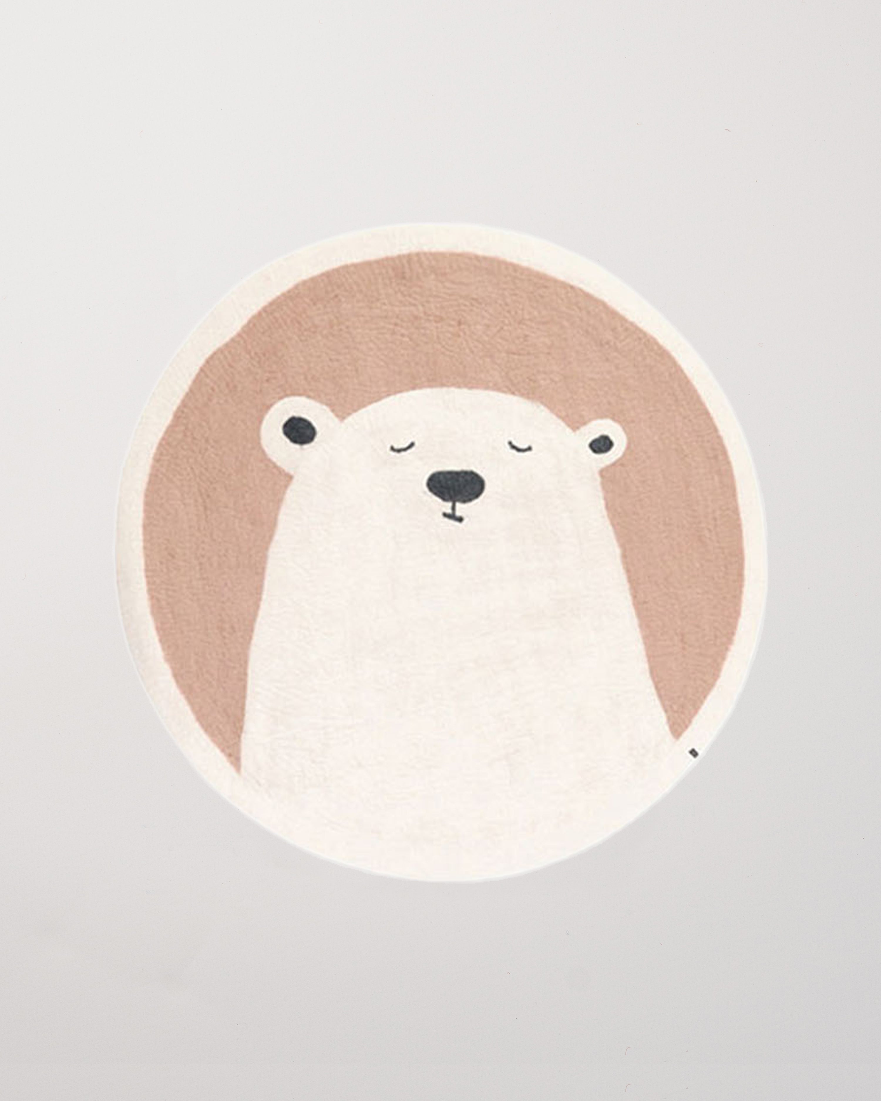 Round Bear Rug/Pink