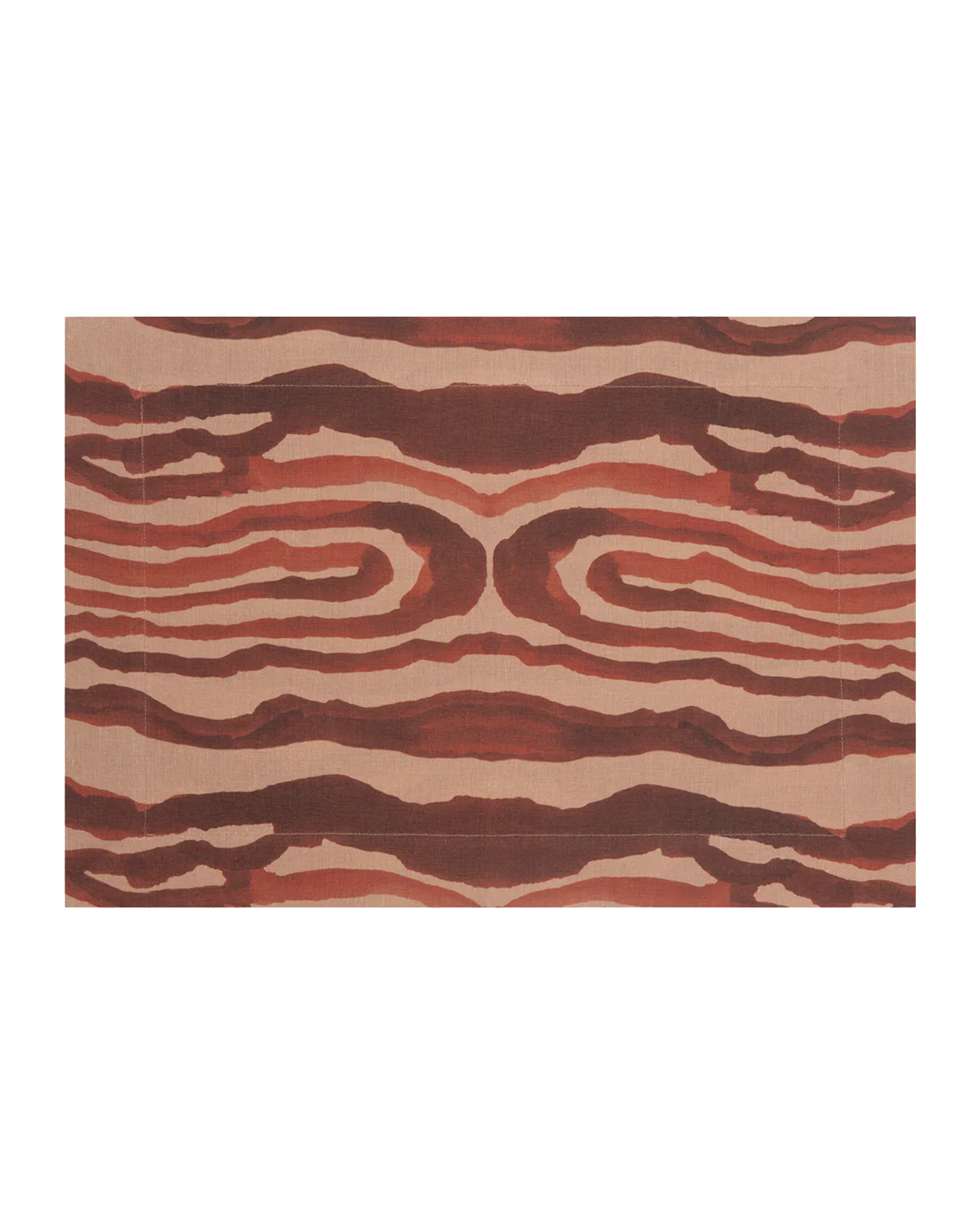 Set of 2 Animal Print Red Linen Placemats