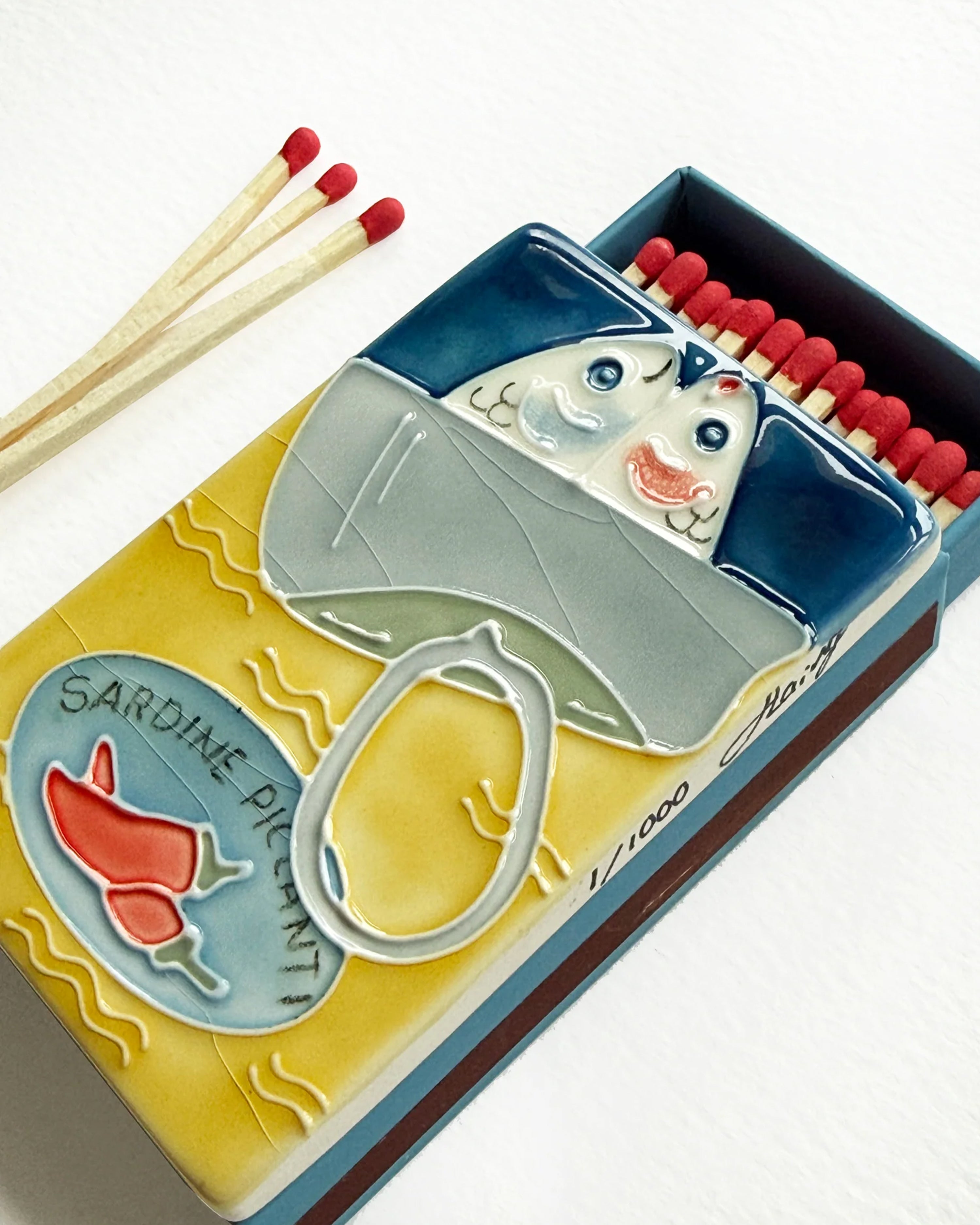 Sardine Picante Ceramic Matchbox