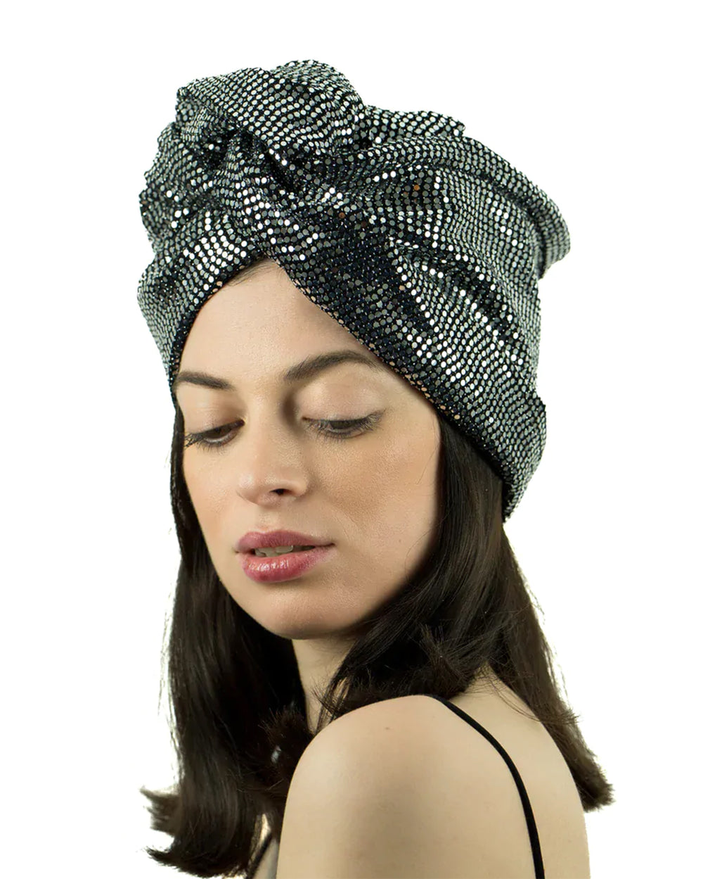 Silver Sequins Turban/M