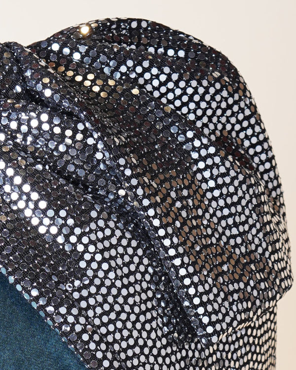 Silver Sequins Turban/M