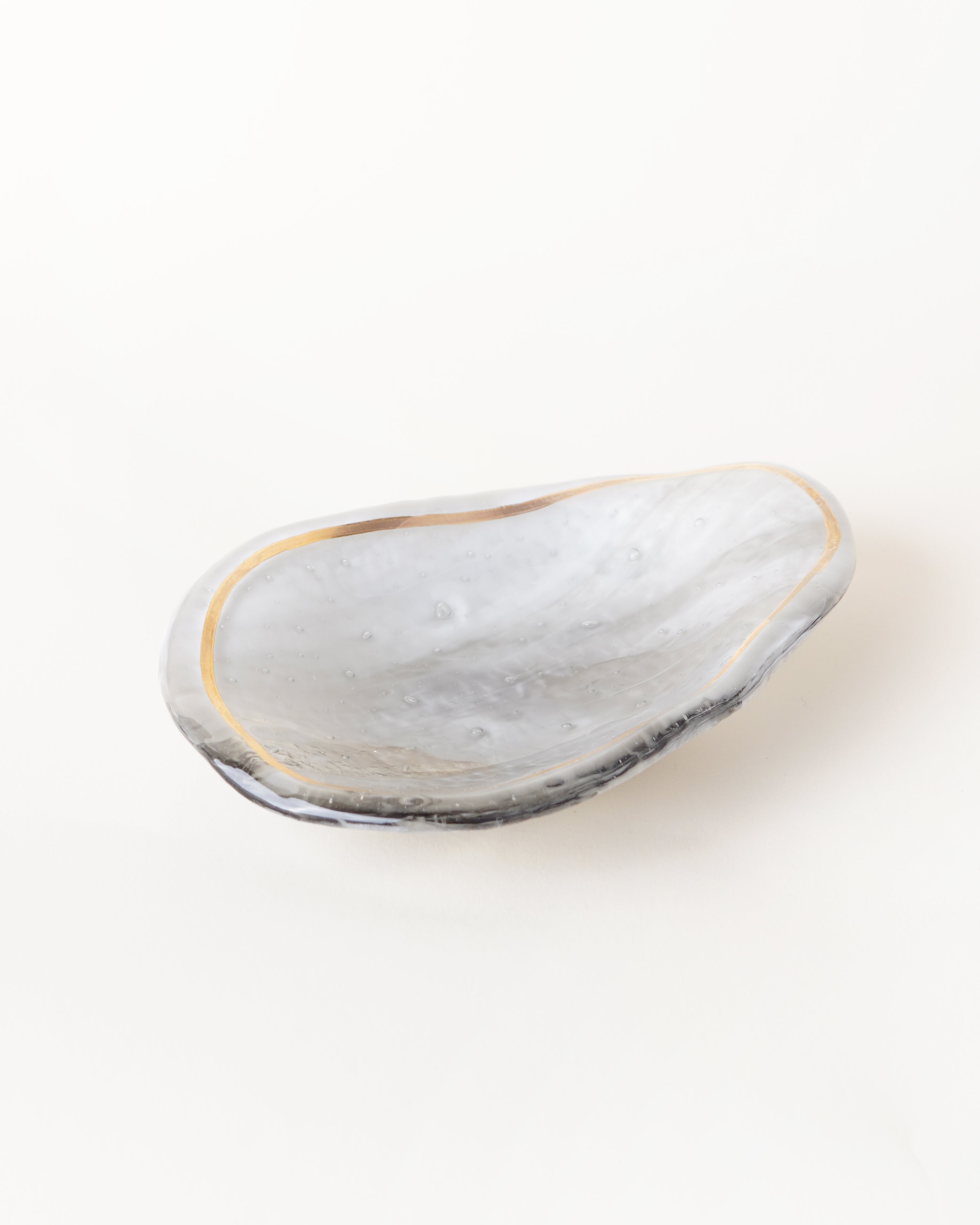 Small Oyster Dish Solid Marble Grey