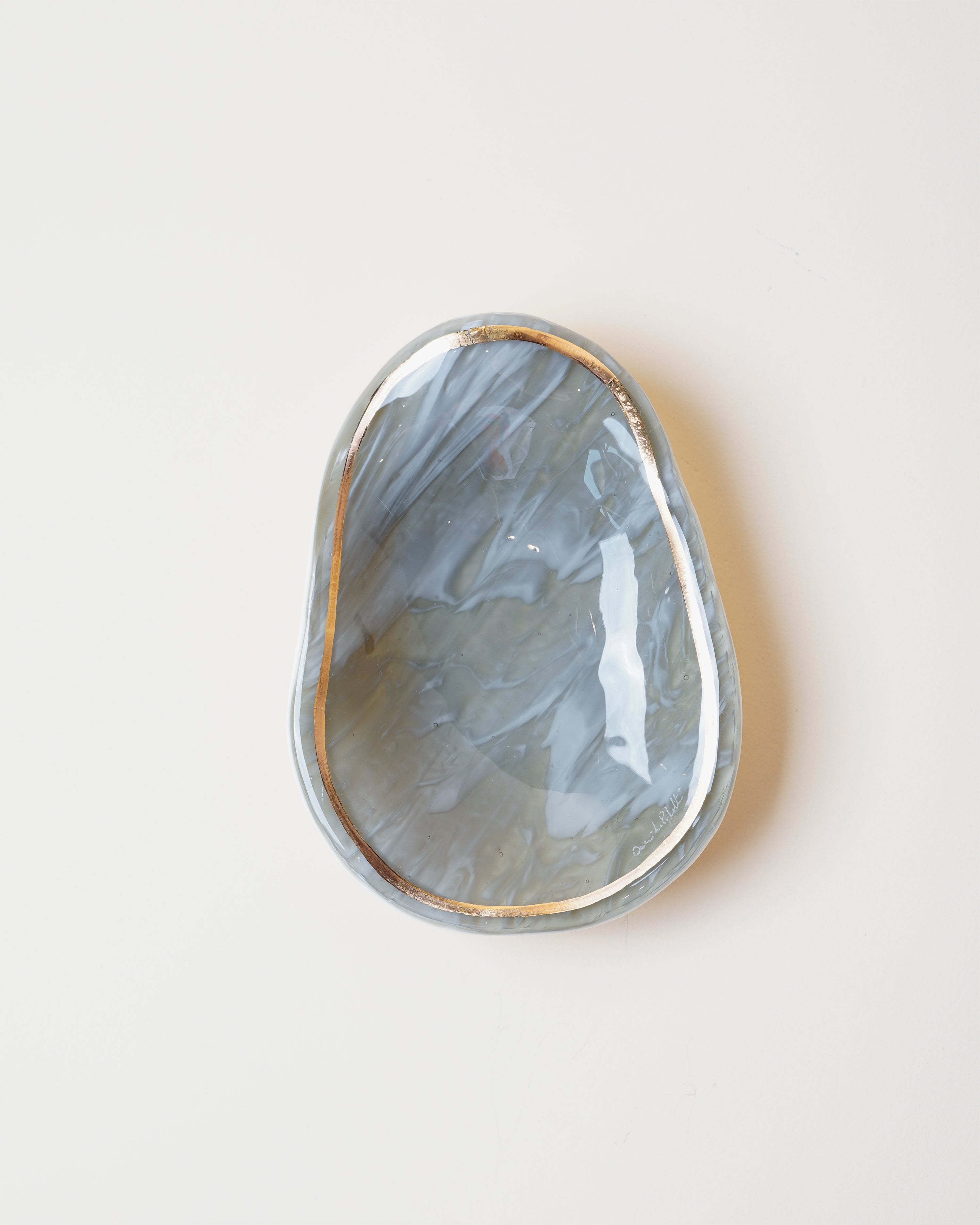 Small Oyster Dish Solid Marble Grey