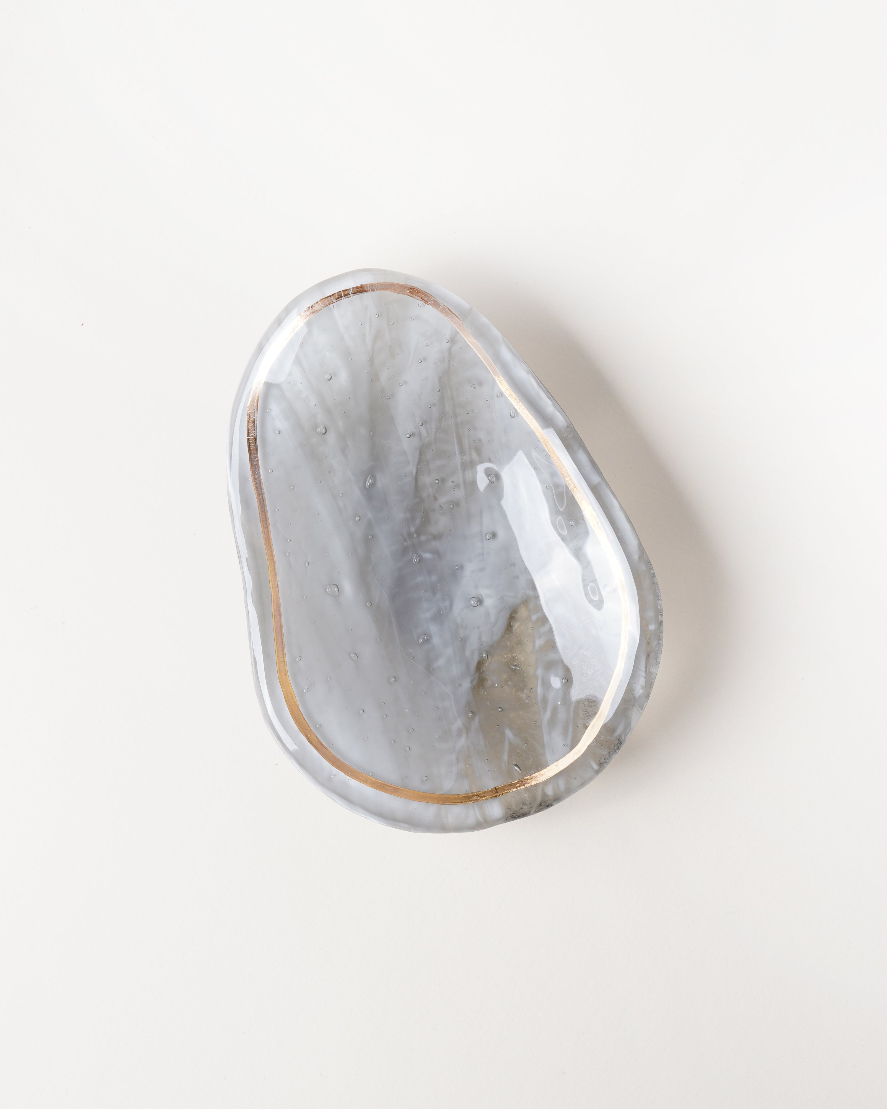 Small Oyster Dish Solid Marble Grey