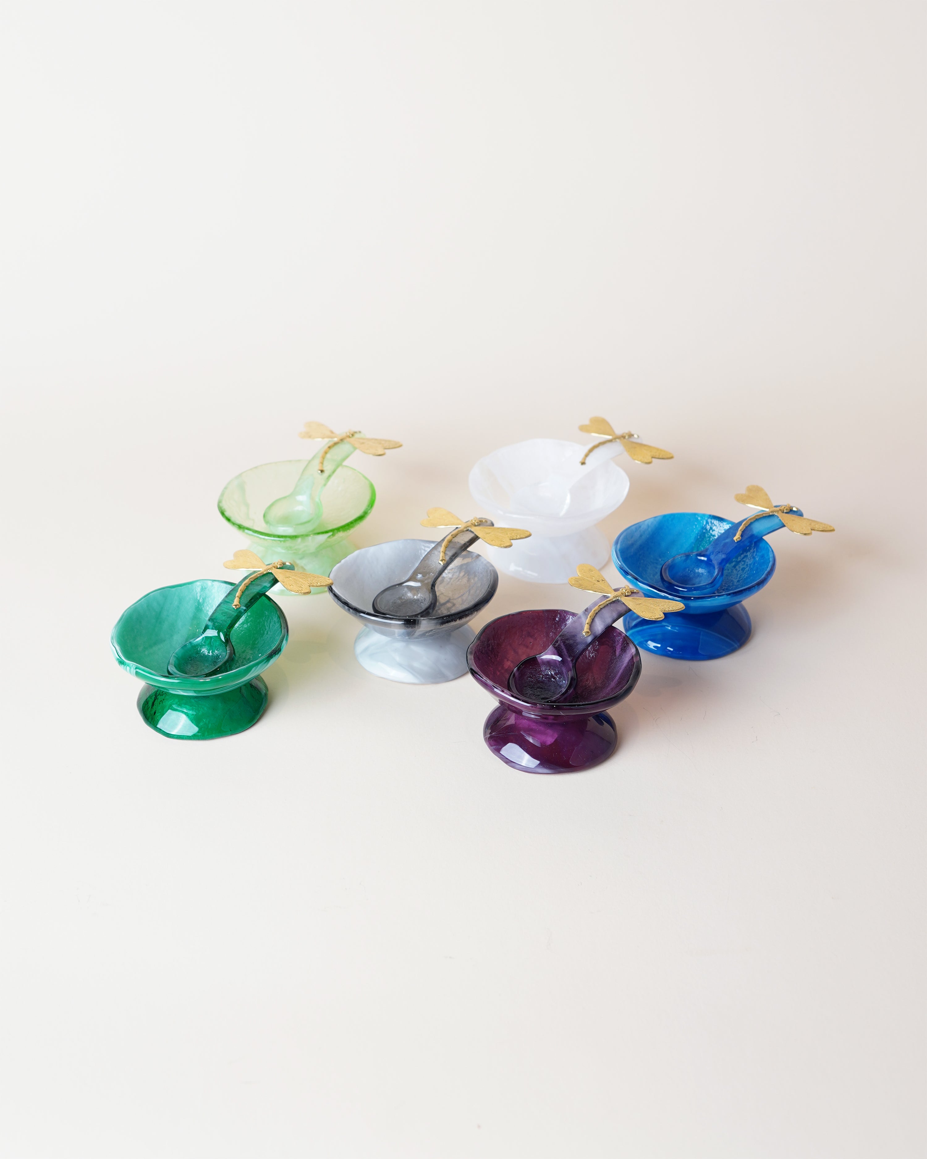 Small Marble Plum Salt Cellar/Spoon