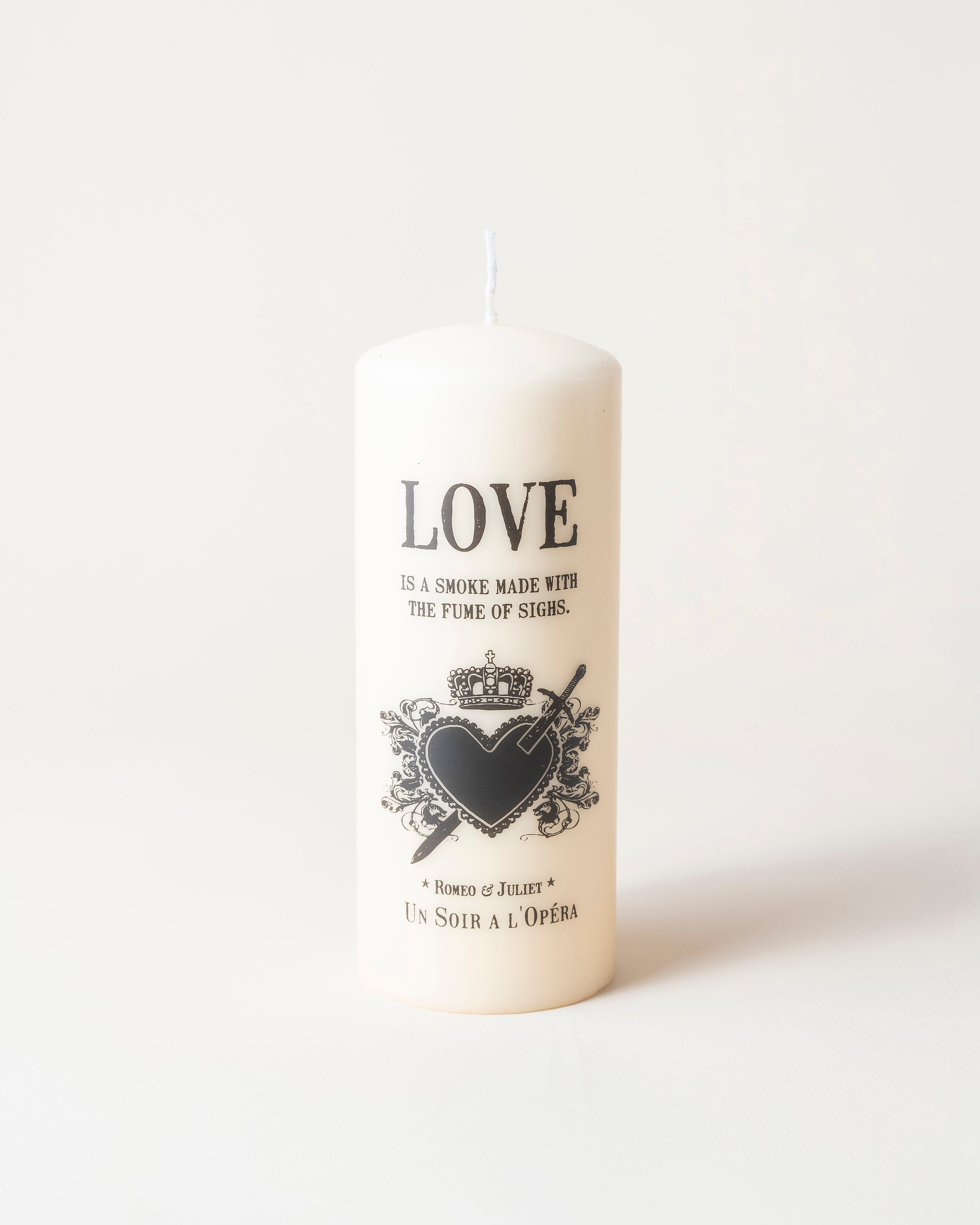Romeo & Juliet Ivory Pillar Candle
