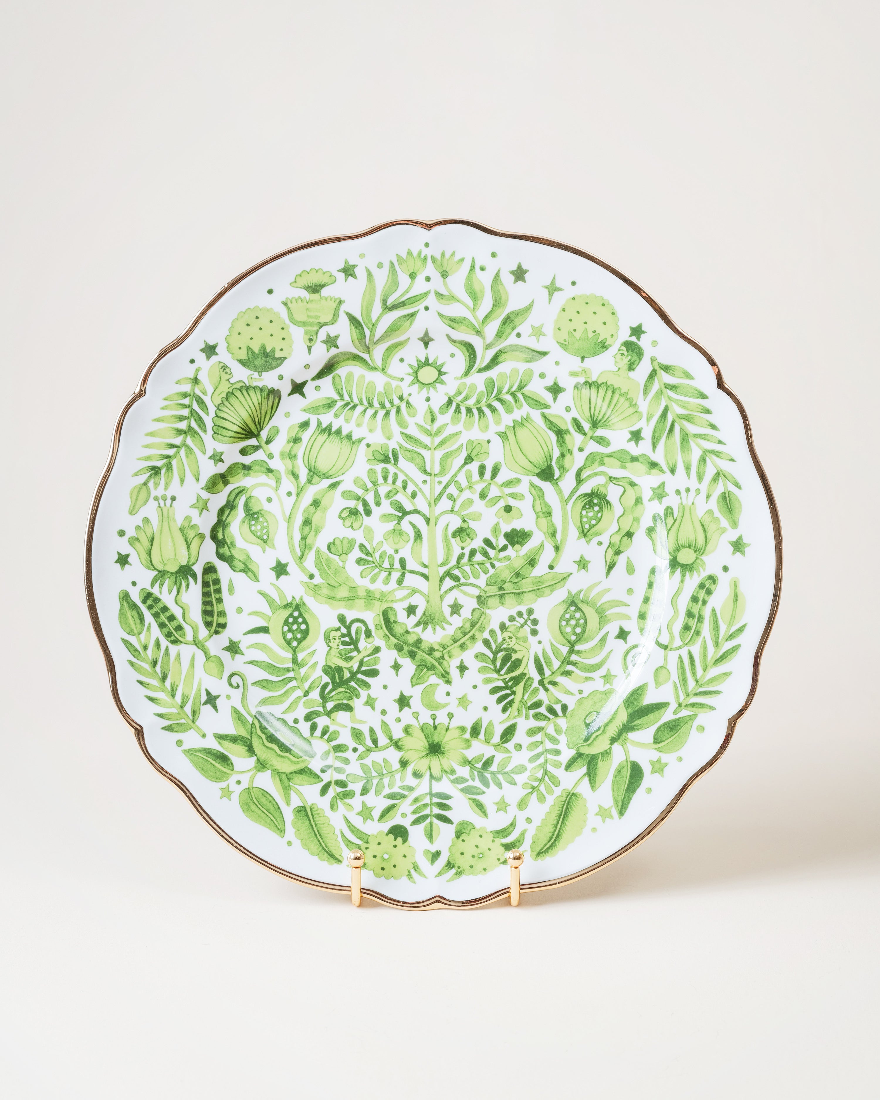 Round Platter/Green Florals D32.5cm