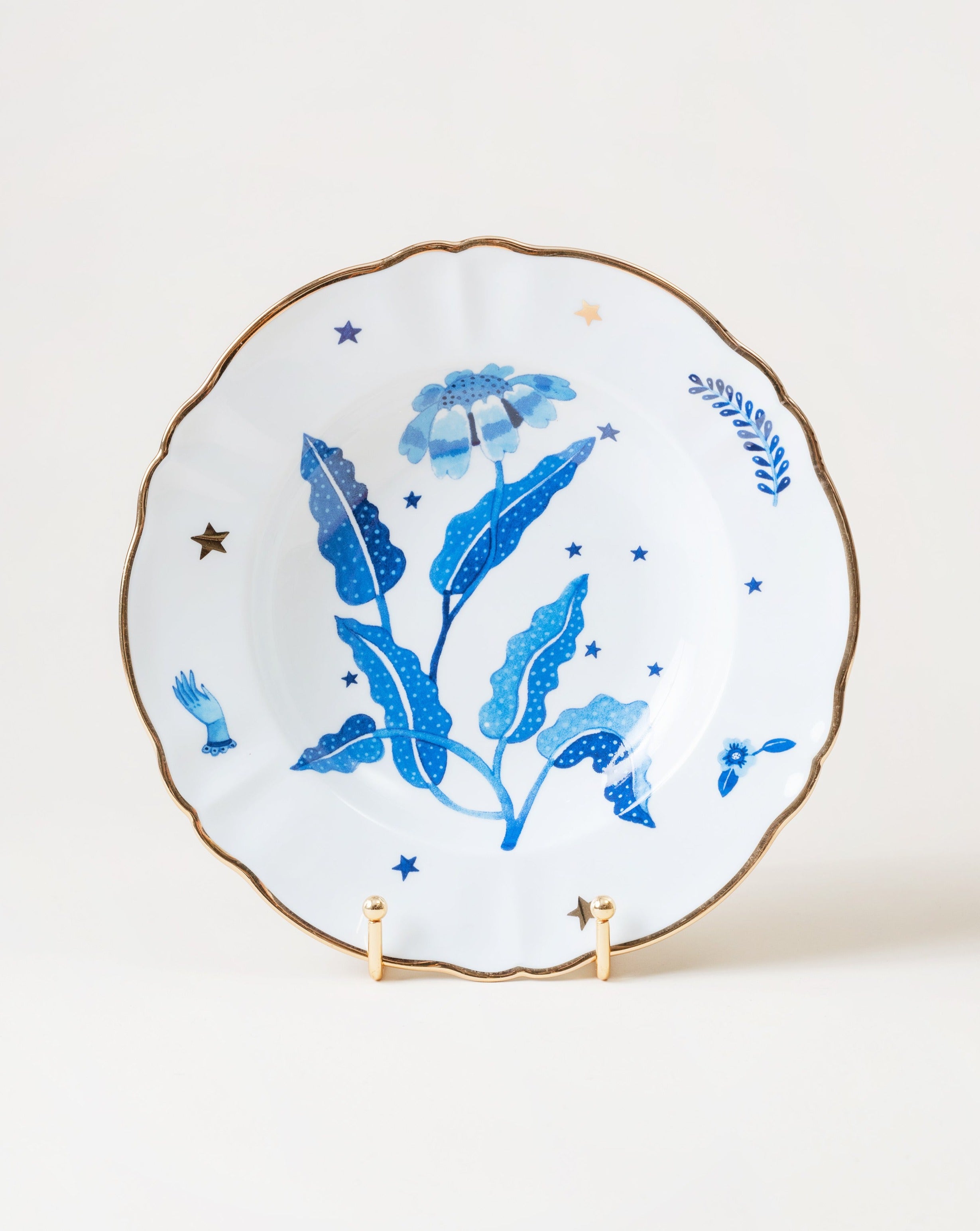 Deep Plate/Blue Flower D23cm