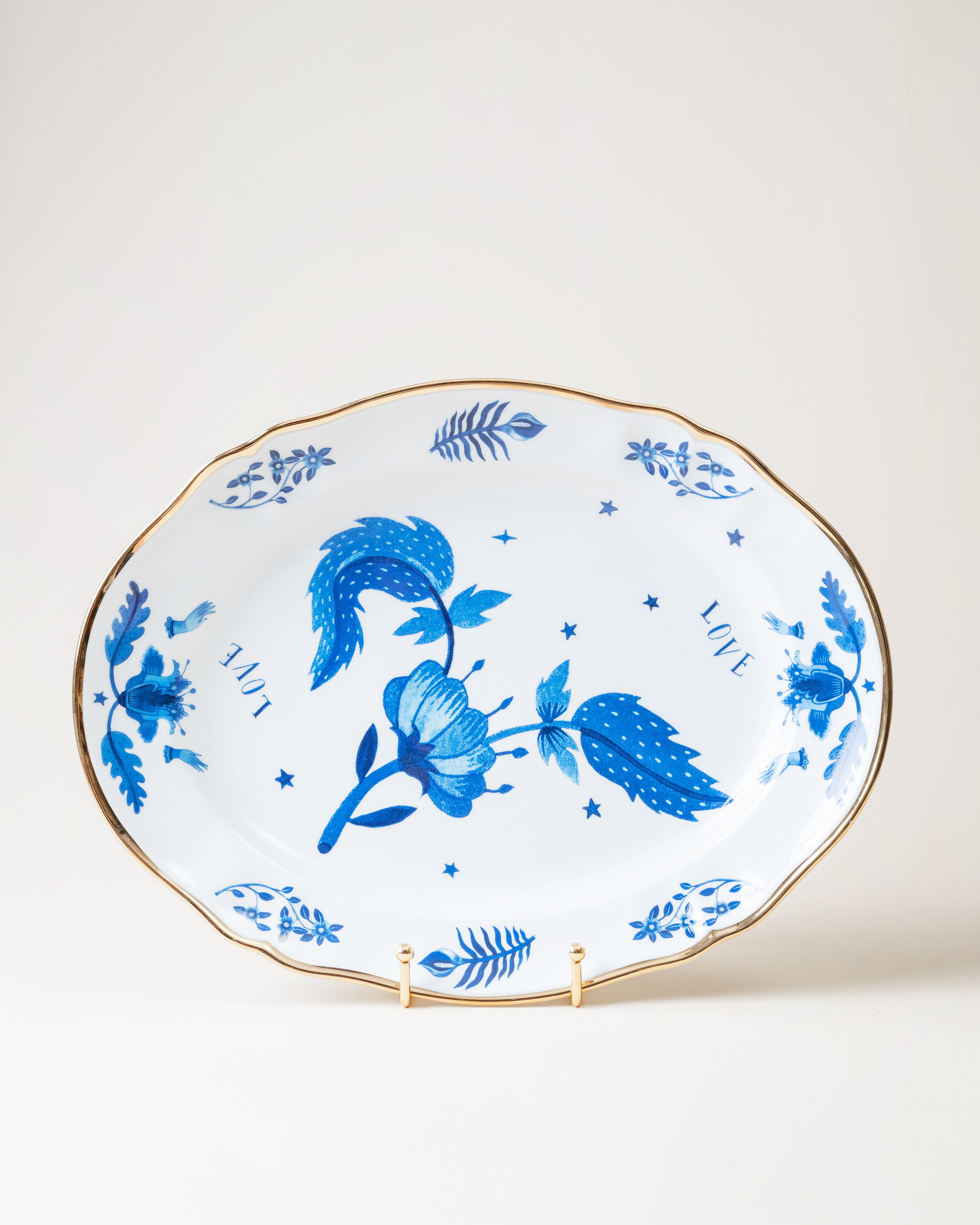 Oval Platter/Blue Love Florals