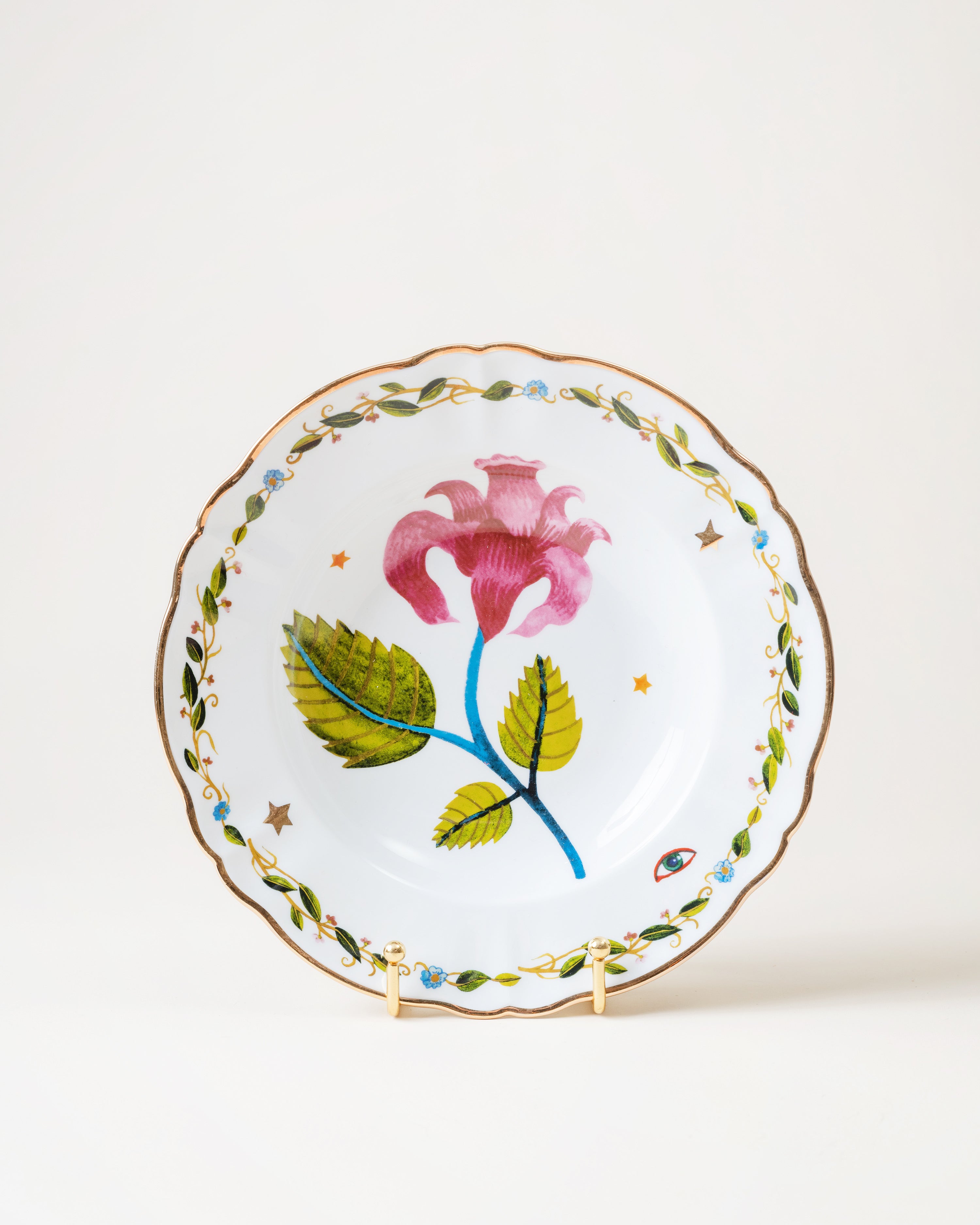 Deep Plate/Pink Flower D23cm