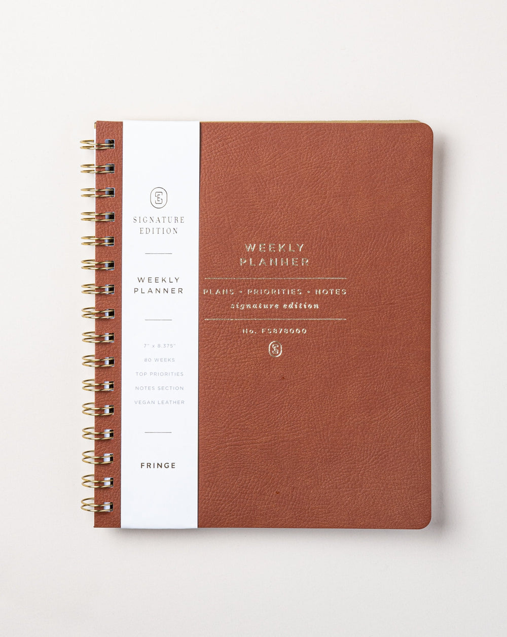 Standard Cognac Non-Dated Weekly Planner