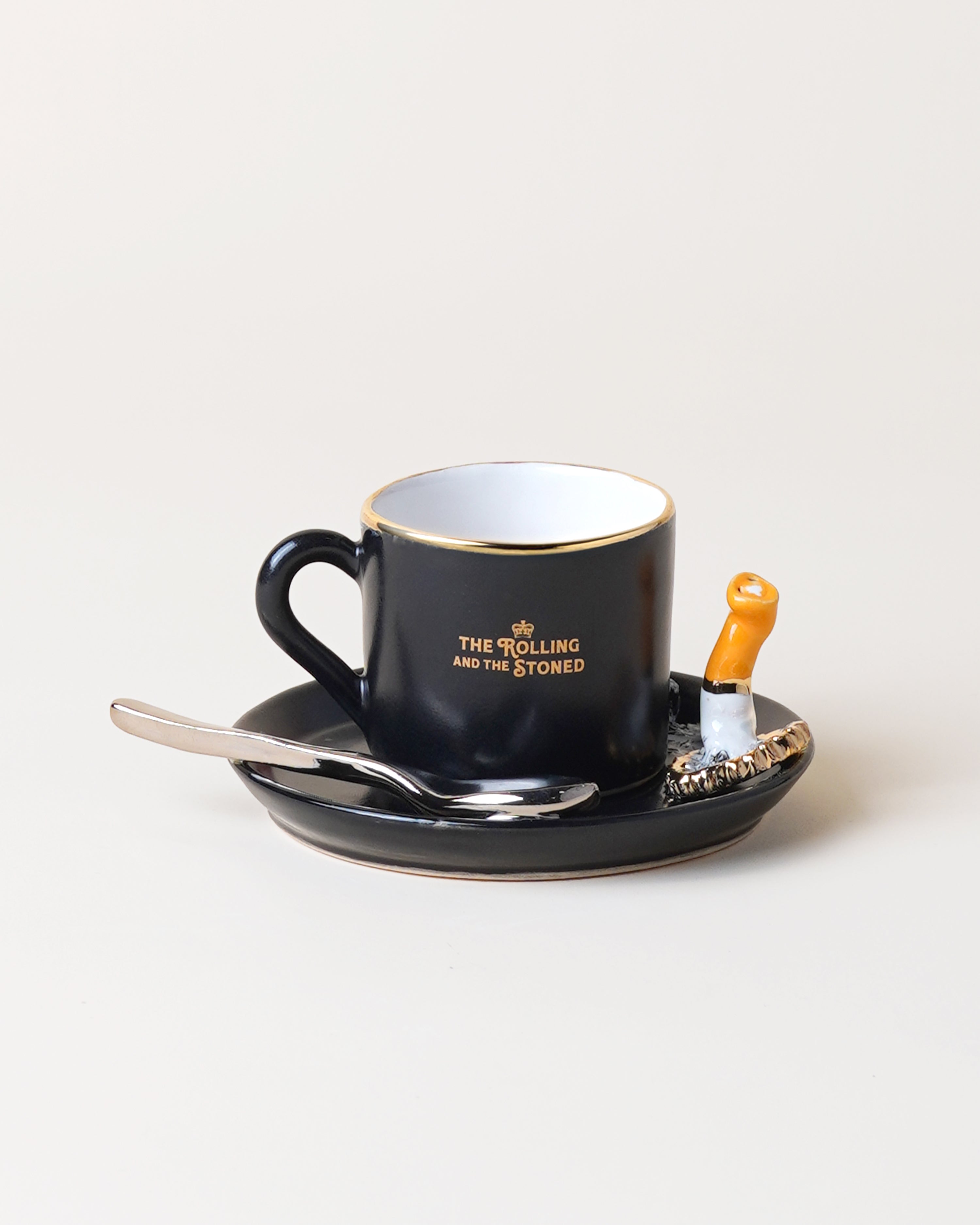 Stubby Beer Cap & Spoon Espresso Cup & Saucer