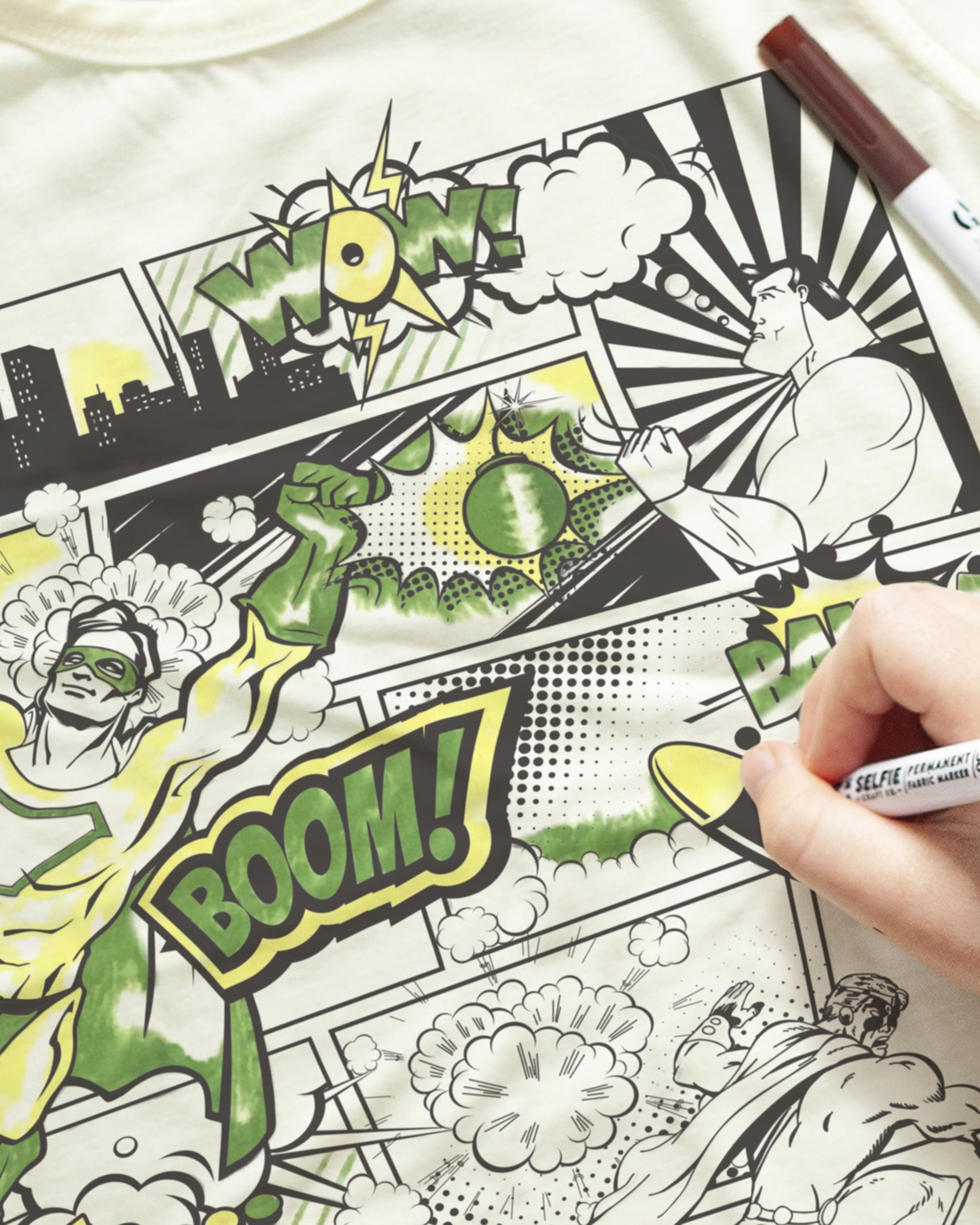 Superhero Comic Colour In T-shirt