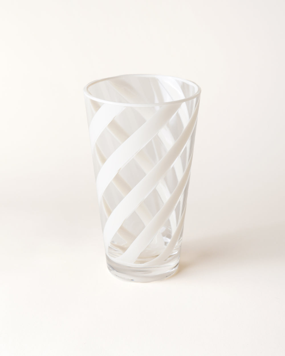 Tall Cream Spiral Glass