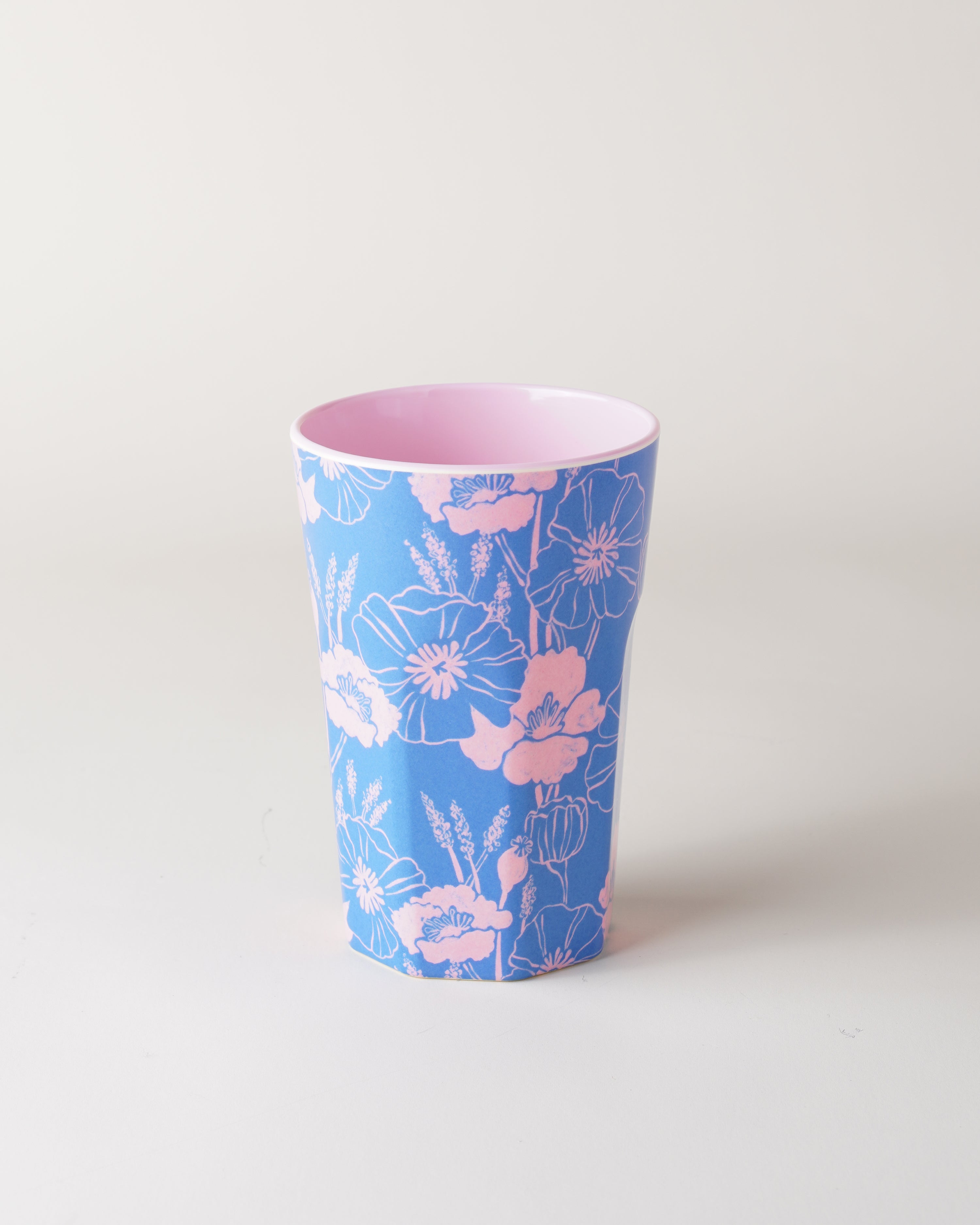 Tall Melamine Cup/Blue Poppies Love