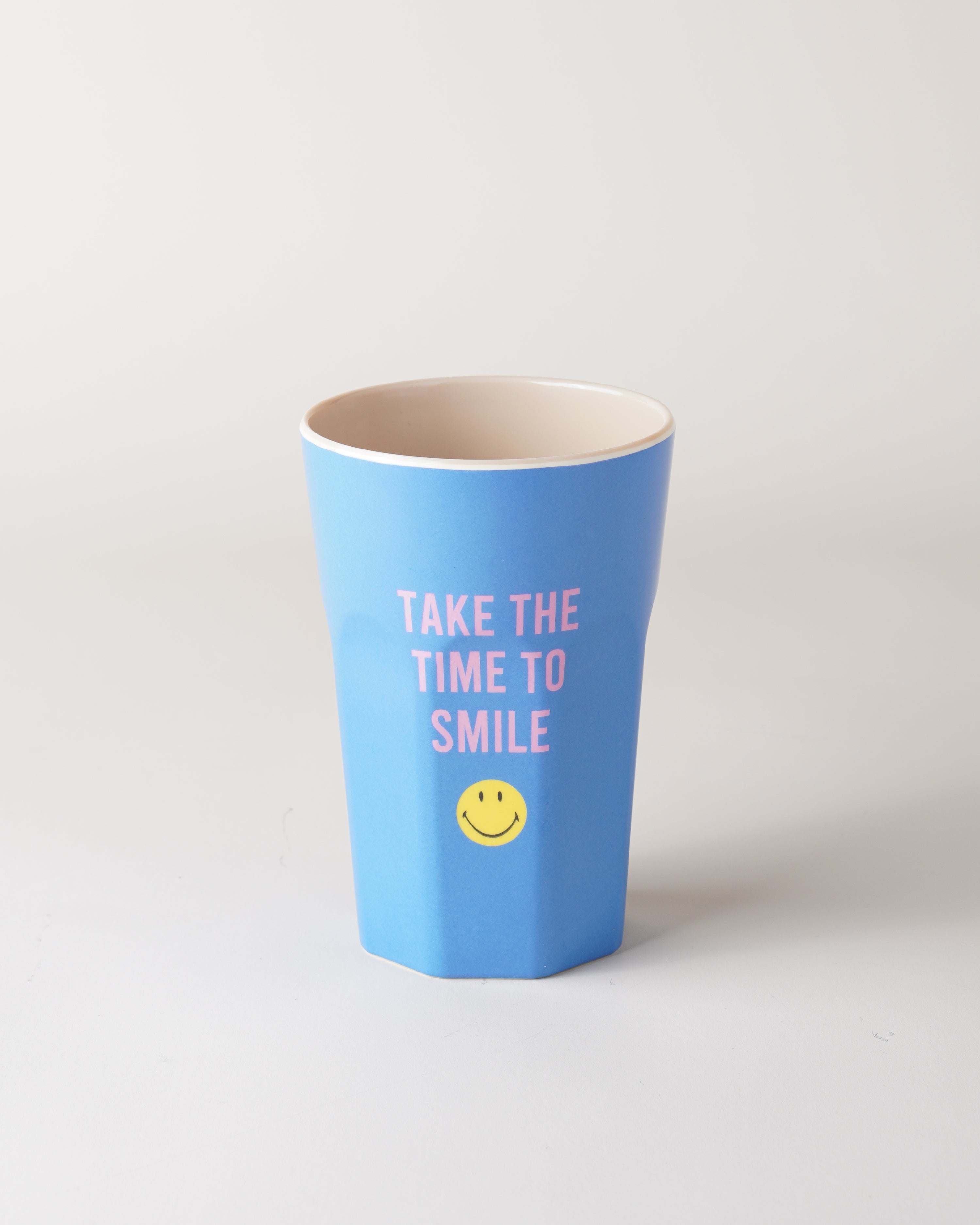 Tall Melamine Cup/Blue Smiley