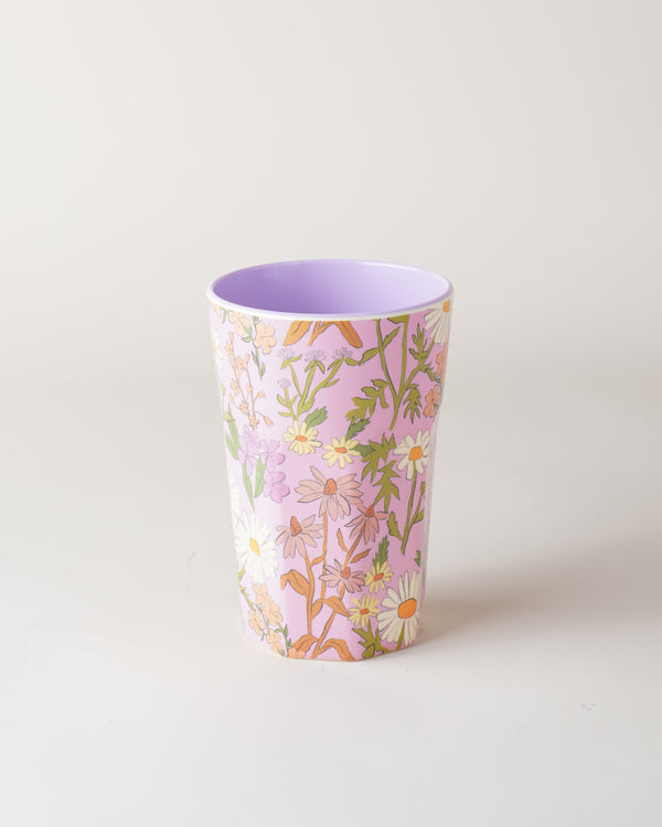 Tall Melamine Cup/Pink Daisy Dearest