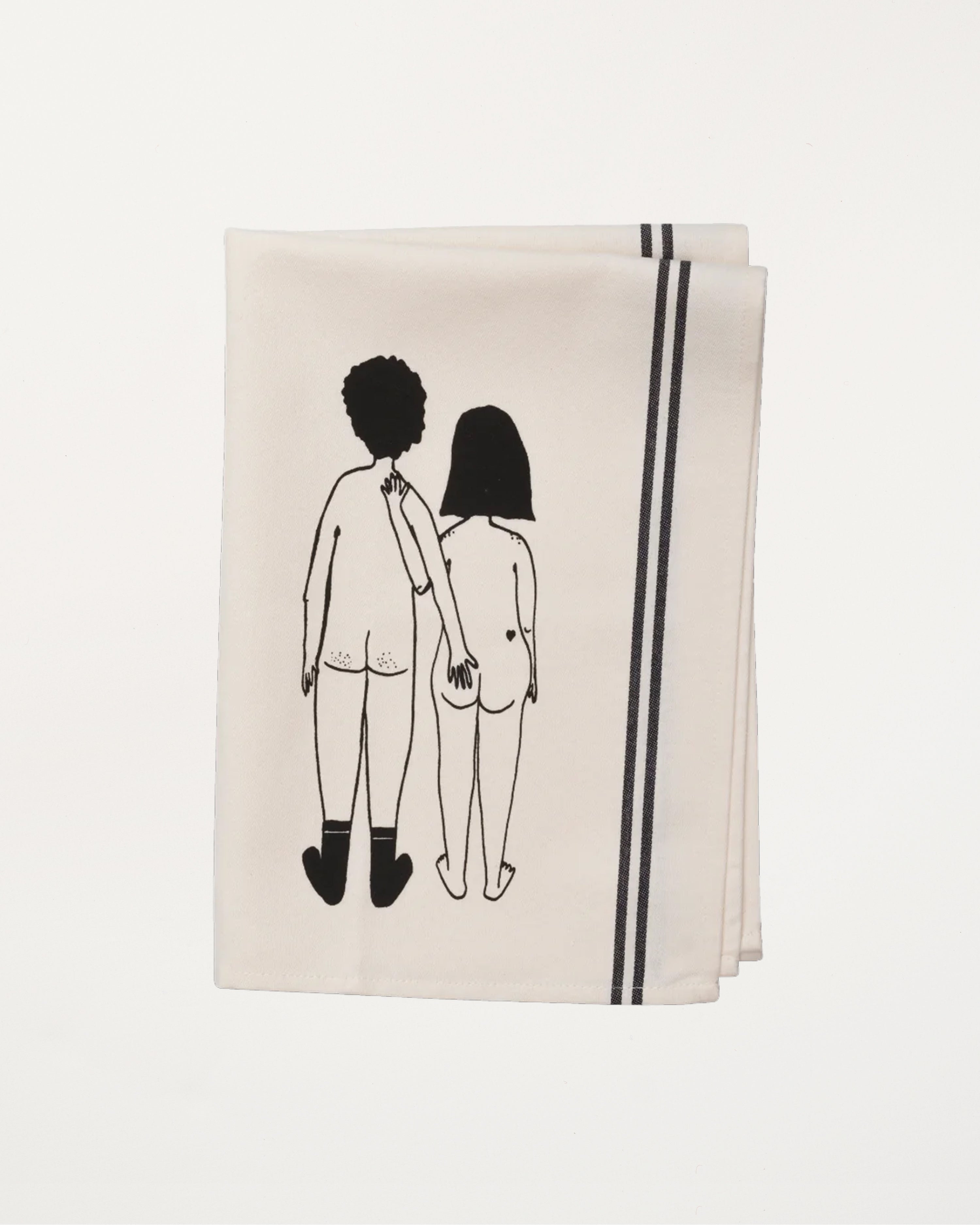 Tea Towel Naked Couple Back