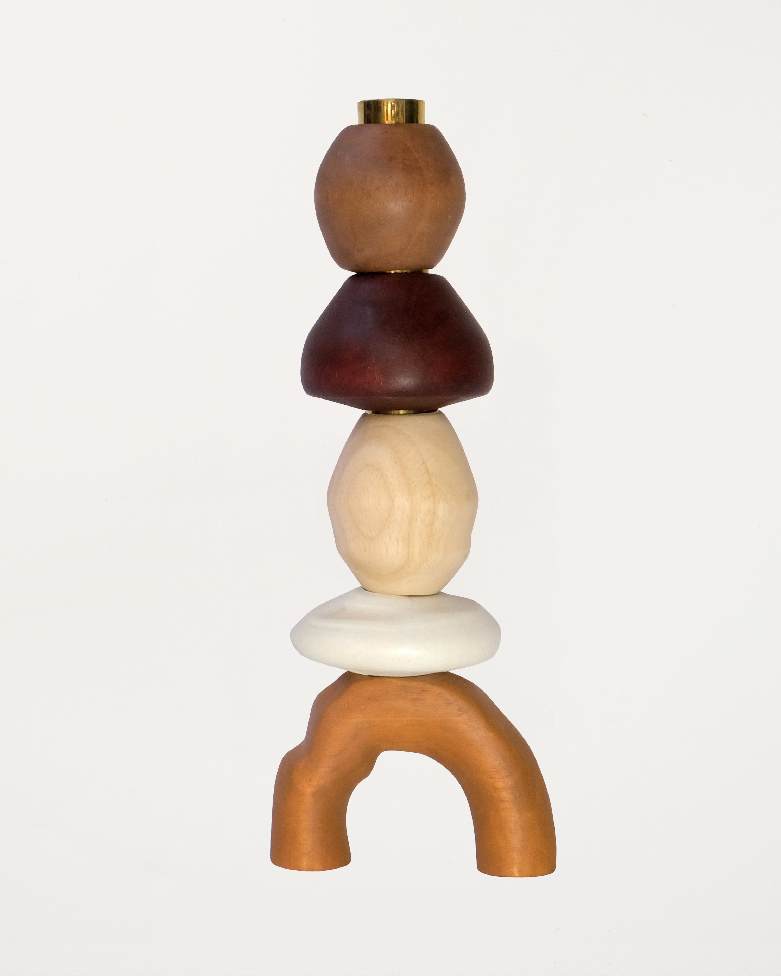 Terrene Stackable Candle Holder Wood