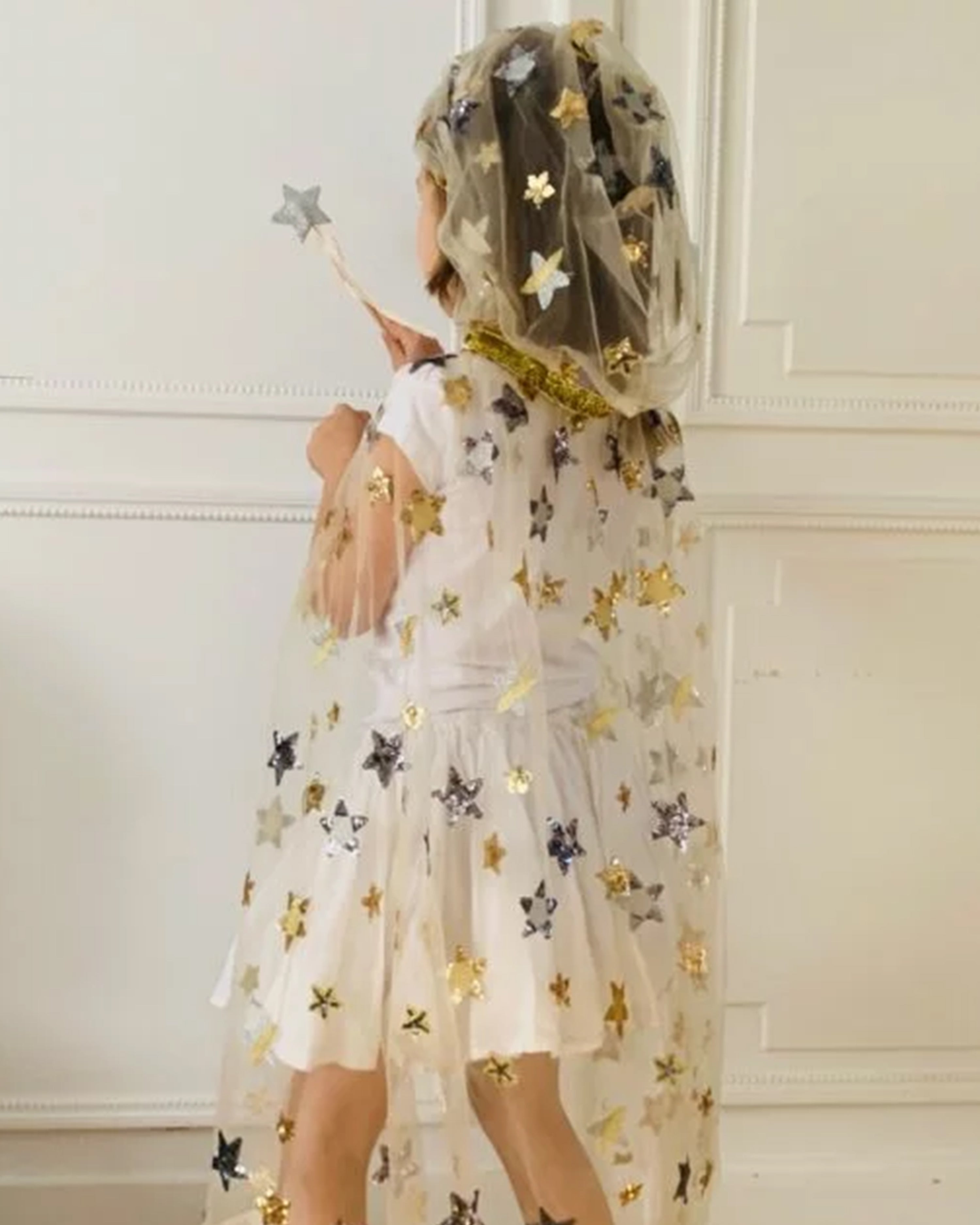 The Embroidered Fairy Cape Gold and Silver