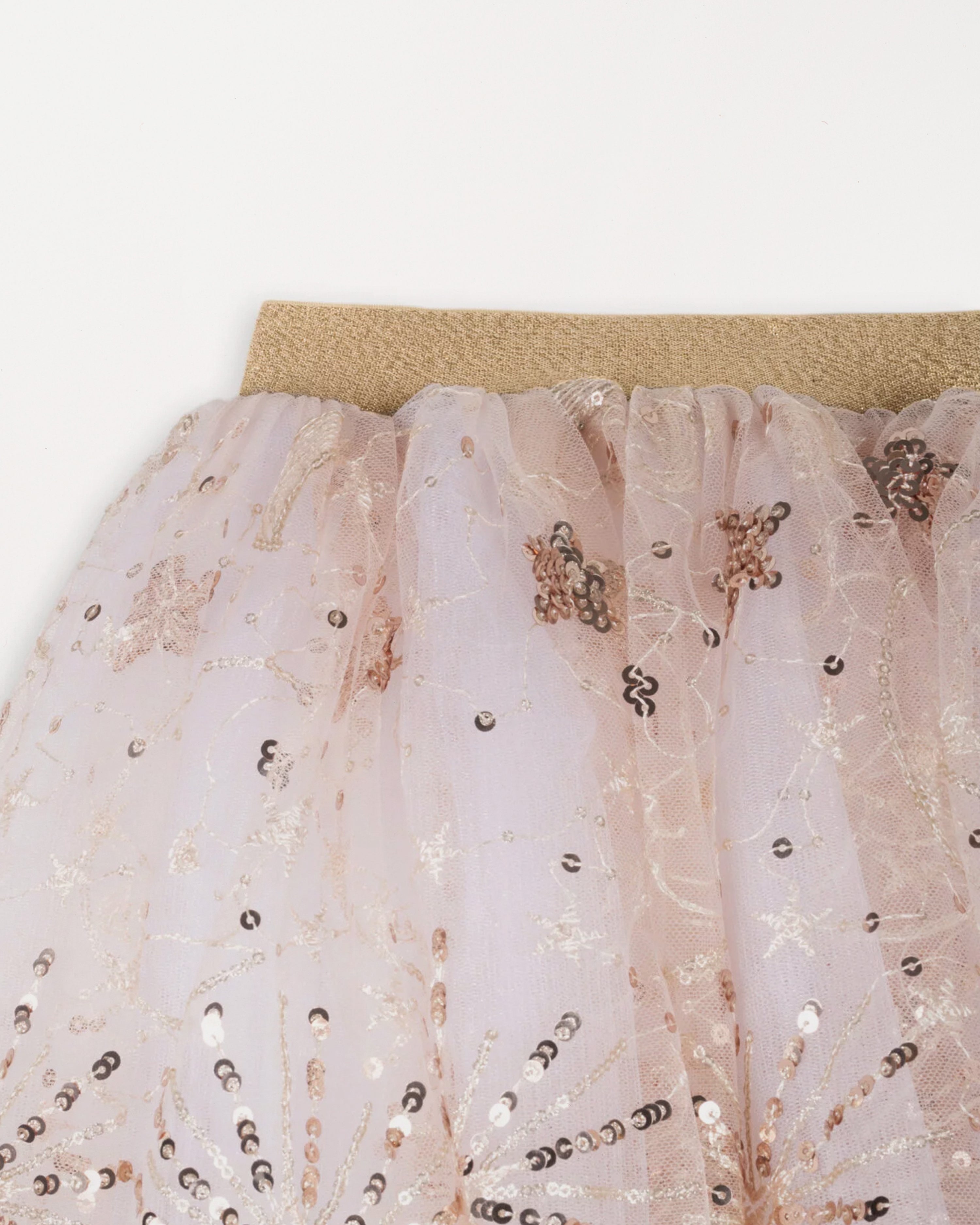 The Embroidered Moon Skirt Rose Gold