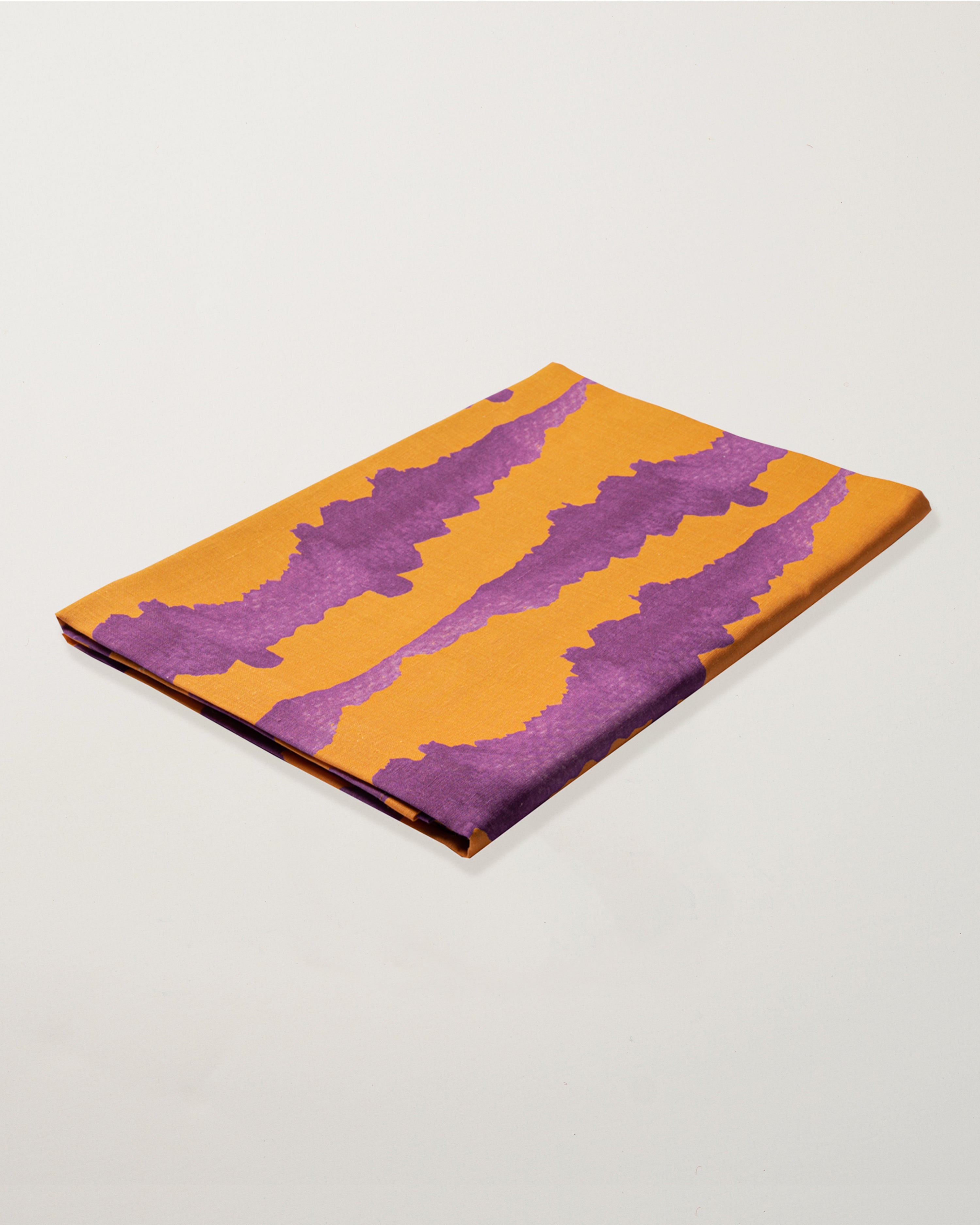 Tie-Dye Orange Linen Tablecloth M