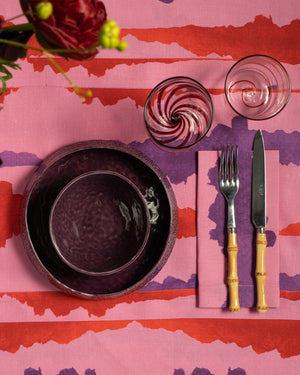 Set of 2 Tie-Dye Pink Linen Placemats
