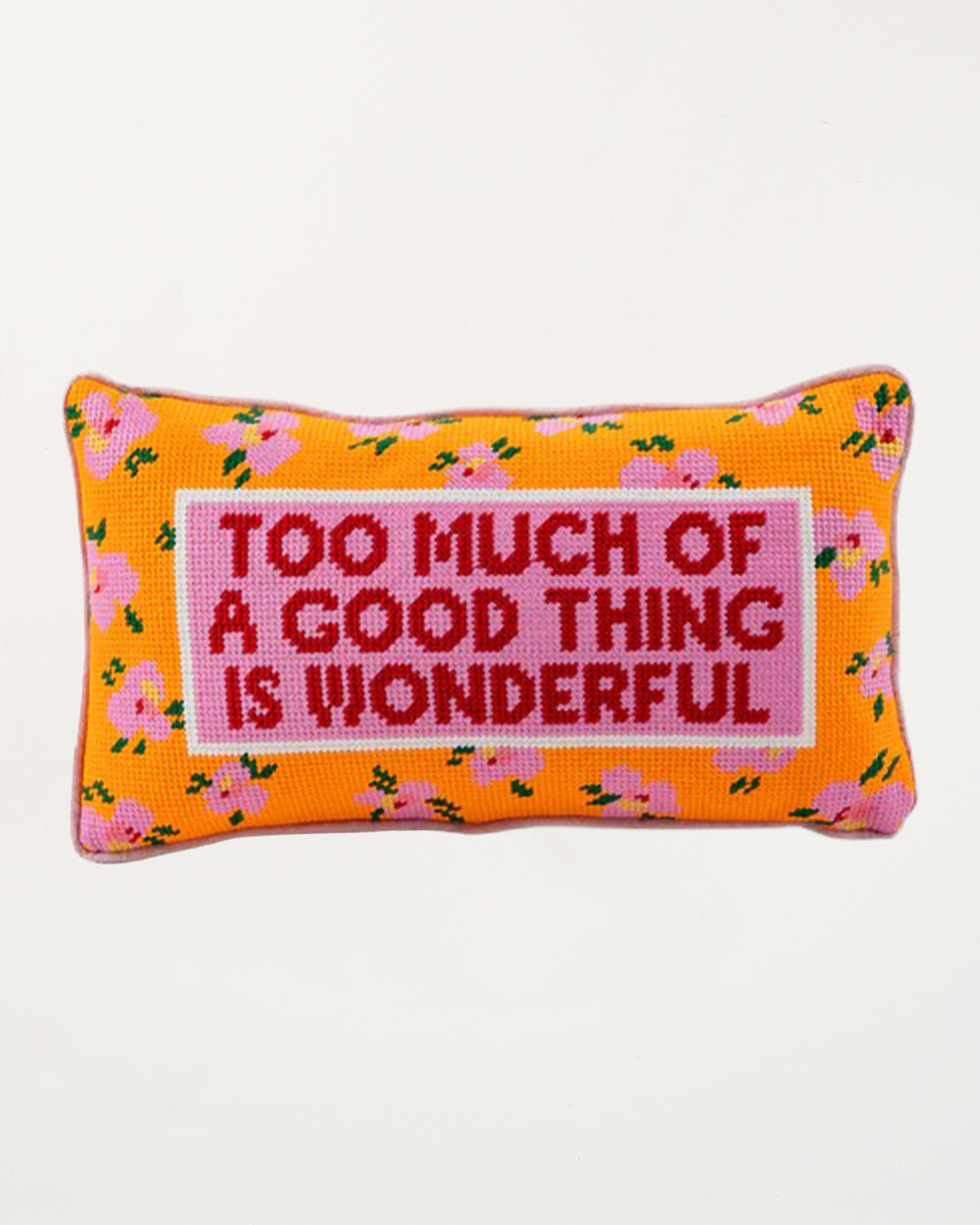 Too Much Needlepoint Pillow