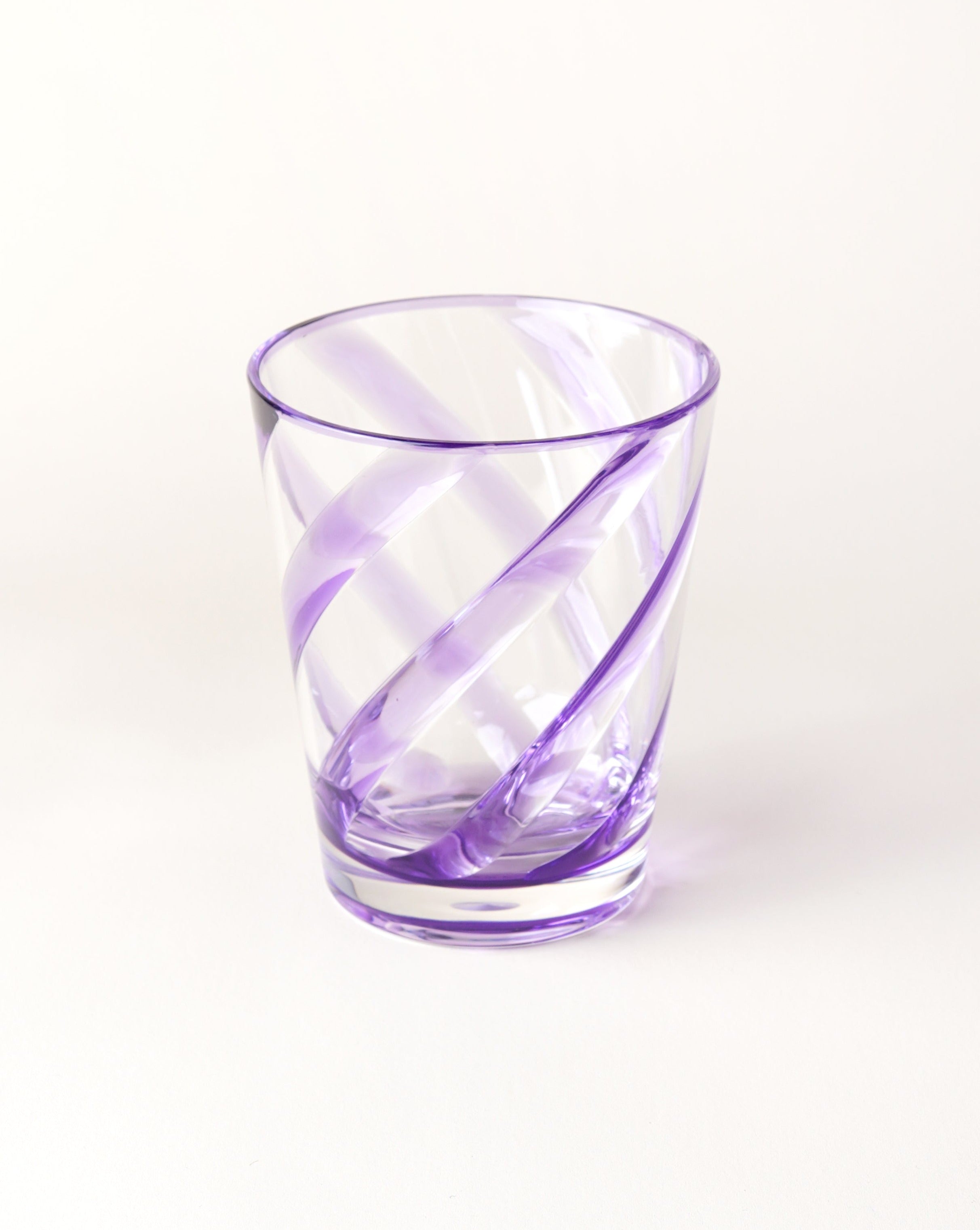 Transparent Purple Spiral Glass