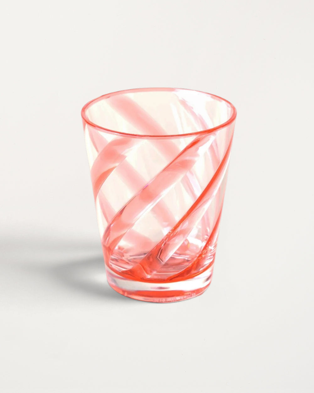 Transparent Salmon Spiral Glass