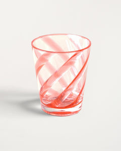 Transparent Salmon Spiral Glass