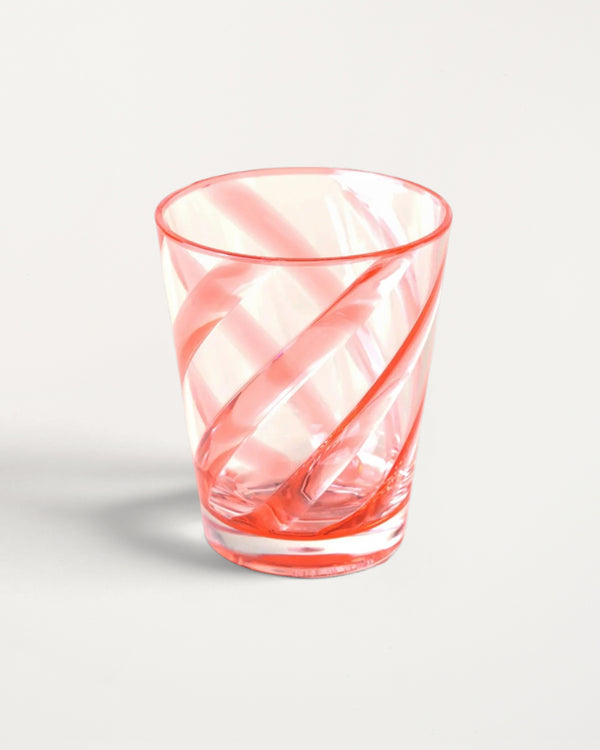 Transparent Salmon Spiral Glass