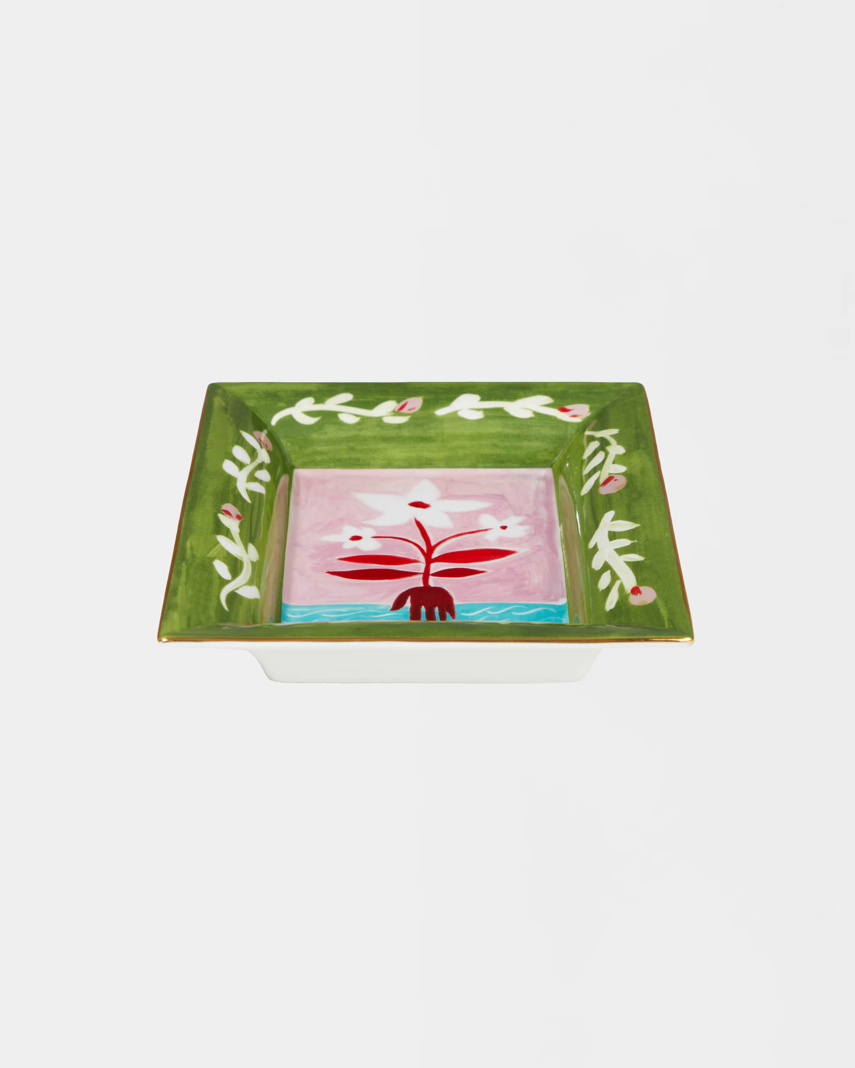 Tray White Flowers
