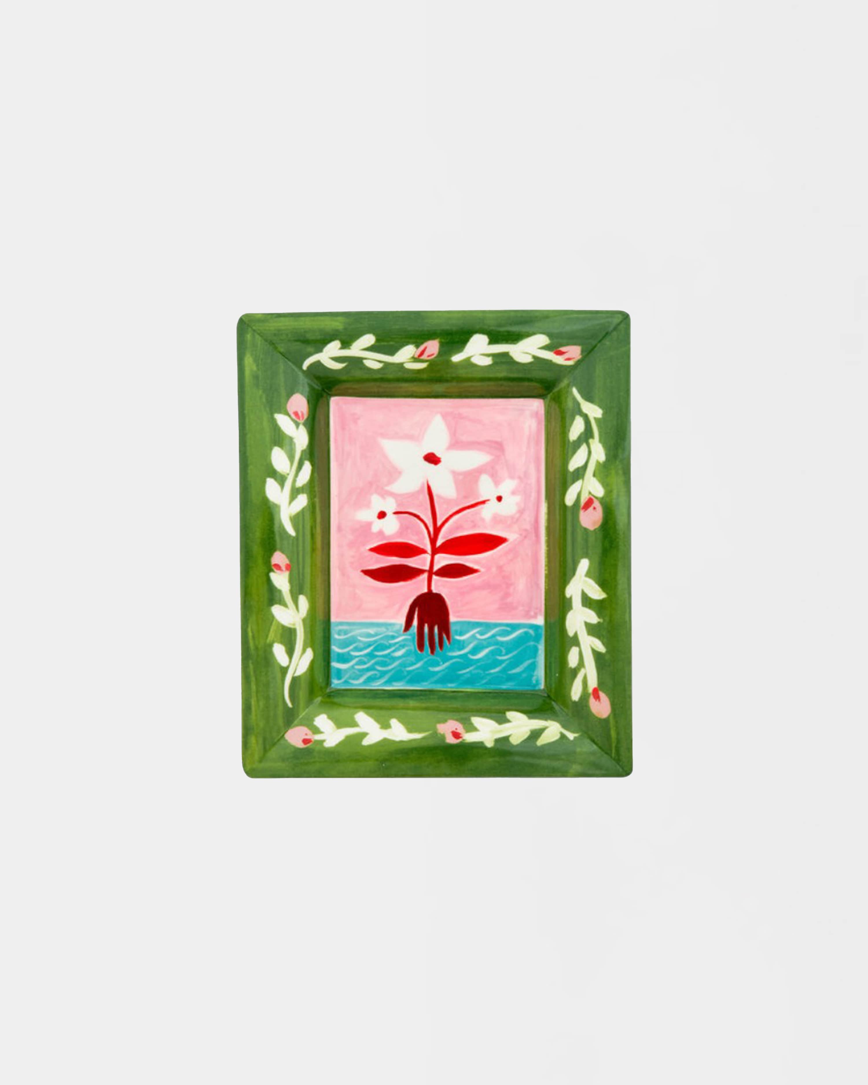 Tray White Flowers