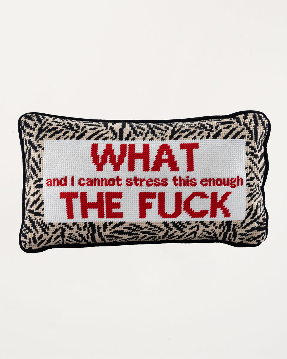 WTF Needlepoint Pillow