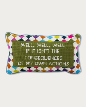 Well Well Well Needlepoint Pillow