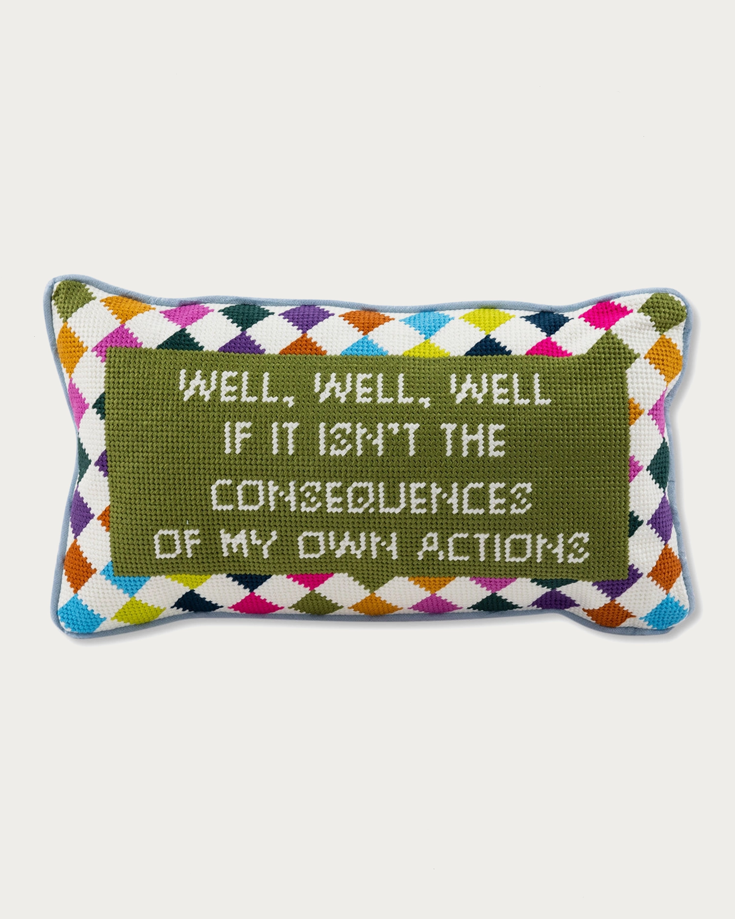Well Well Well Needlepoint Pillow
