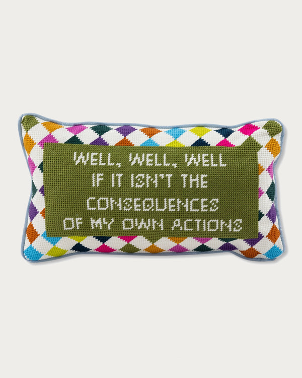 Well Well Well Needlepoint Pillow