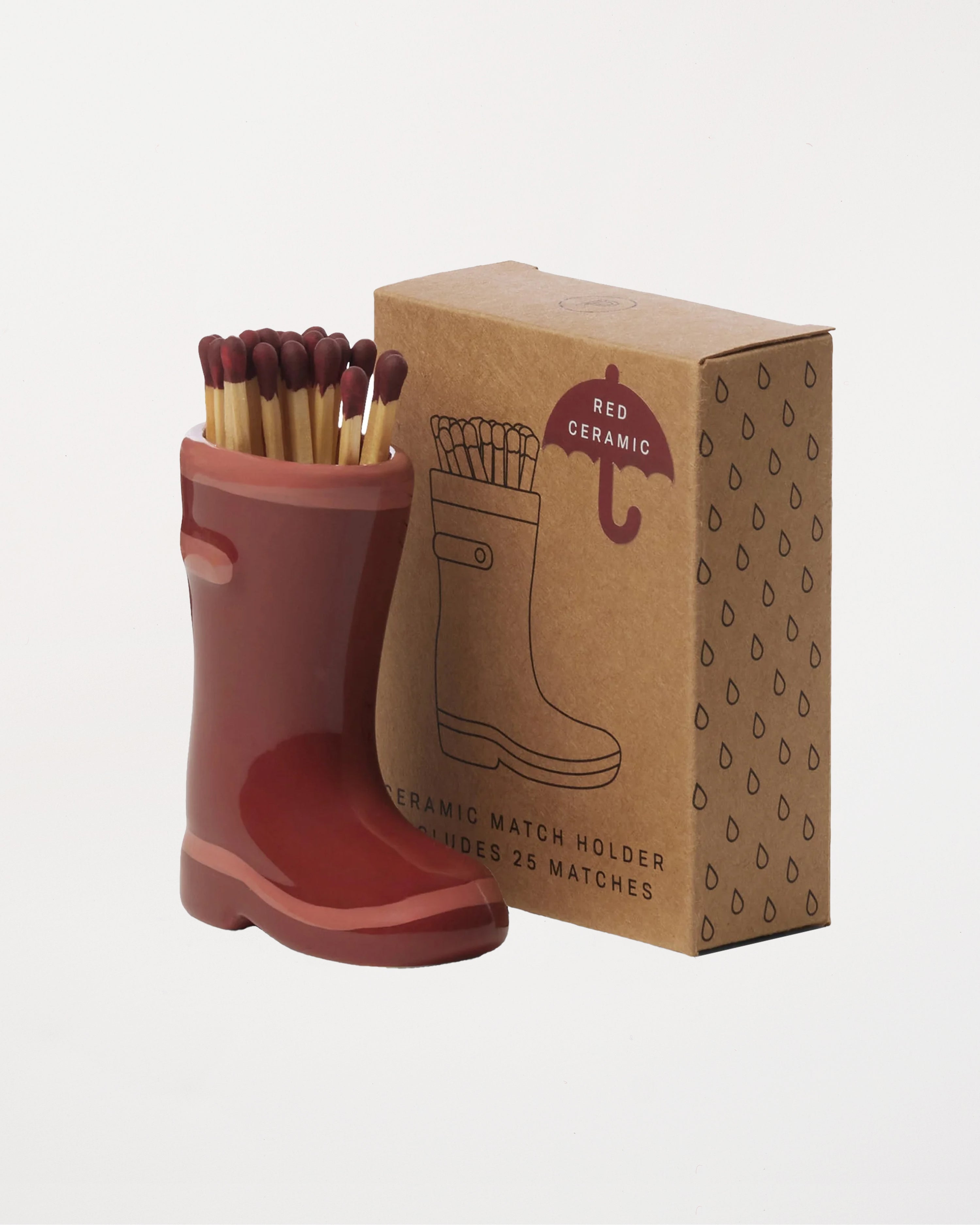 Wellington Boot Matches Holder Dark & Light Red