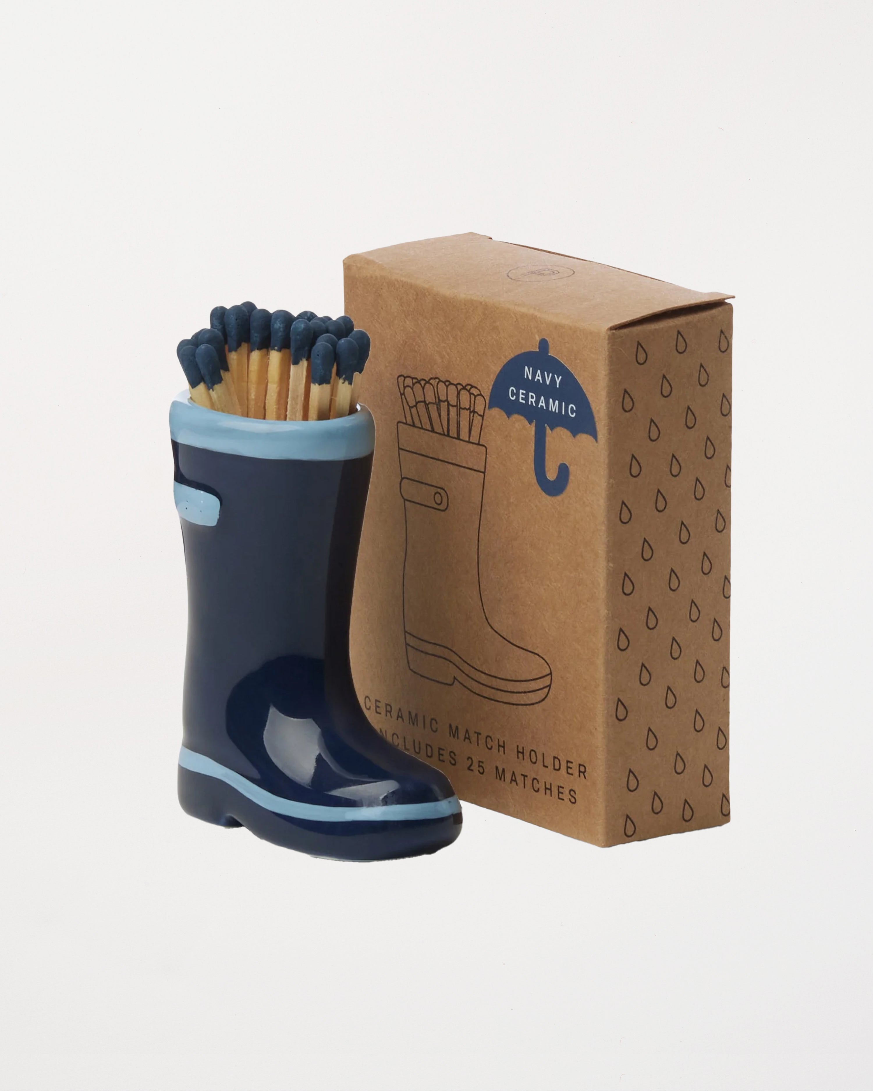 Wellington Boot Matches Holder Navy Blue