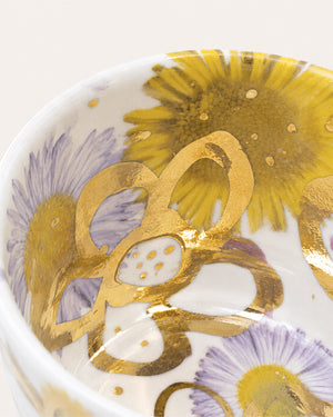 White & Gold Daisies Mug